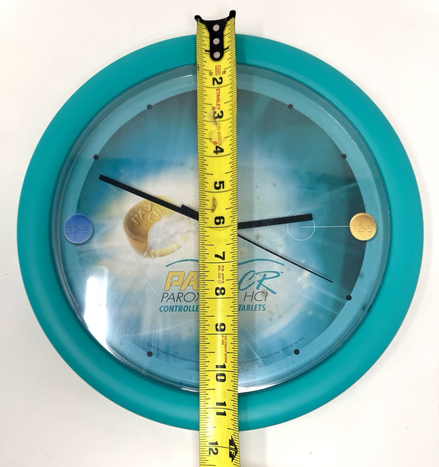 RARE Vintage 2003 PAXIL Promotional Wall Clock! Anti-Depressant Pharmaceutical