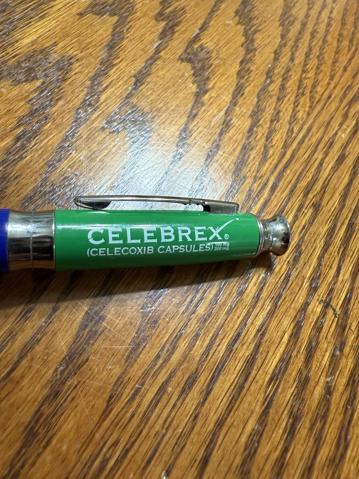 Celebrex Pharmaceutical Rep Pen Heavy Metal Blue & Green