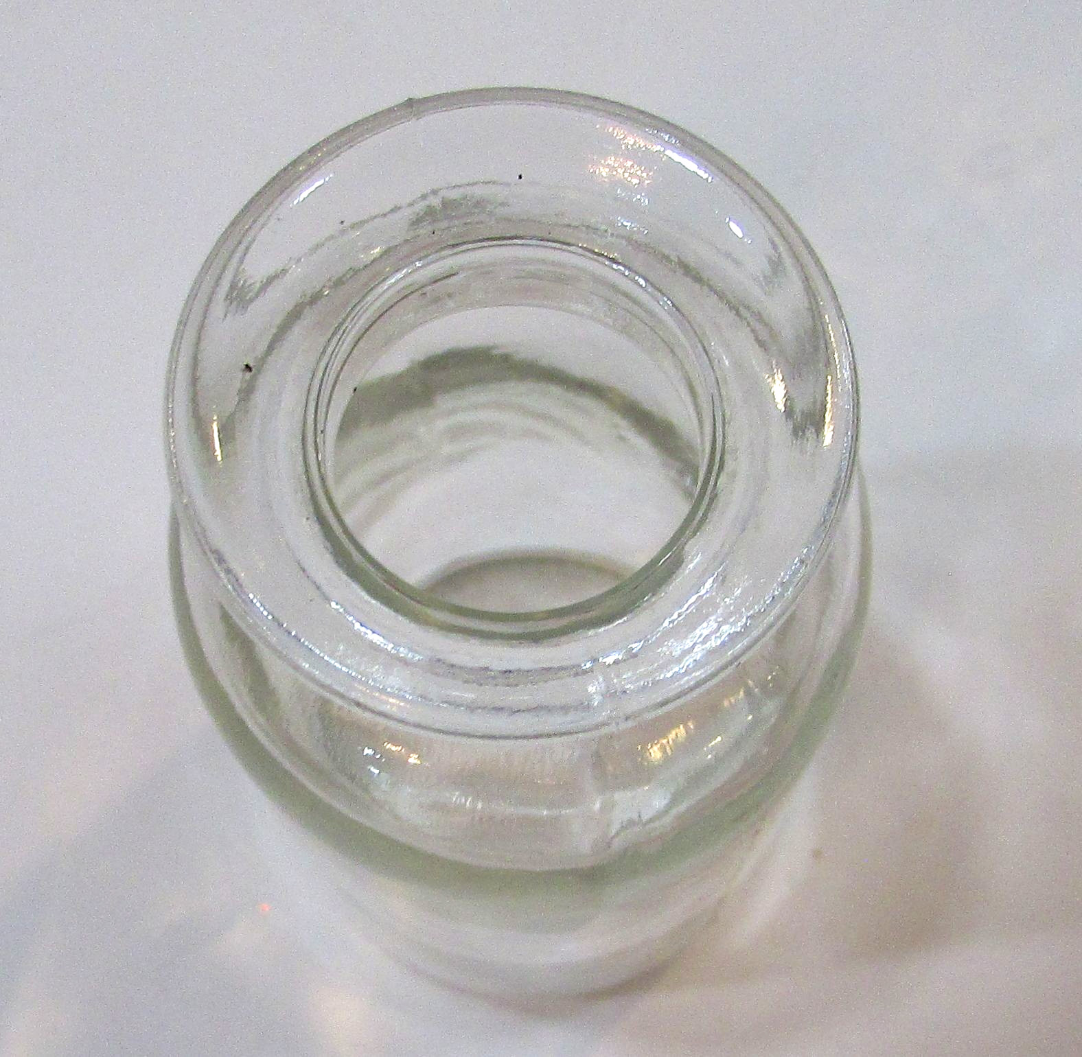 Vintage 40s Clear Glass Small 3″ Pharmaceutical Bottle Pharmacy Chemical Medical