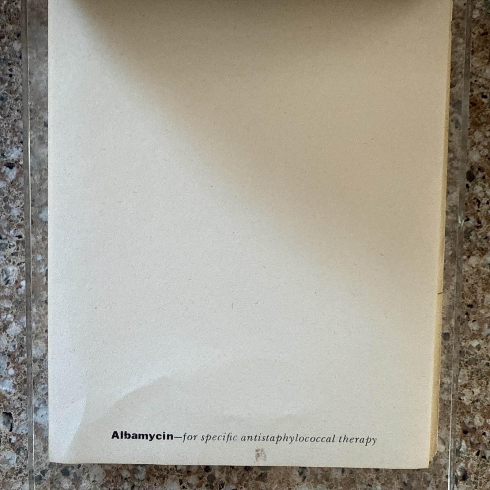 Vintage Doctors Medical Note Pad And Holder ;Drug Advertisement Upjohn