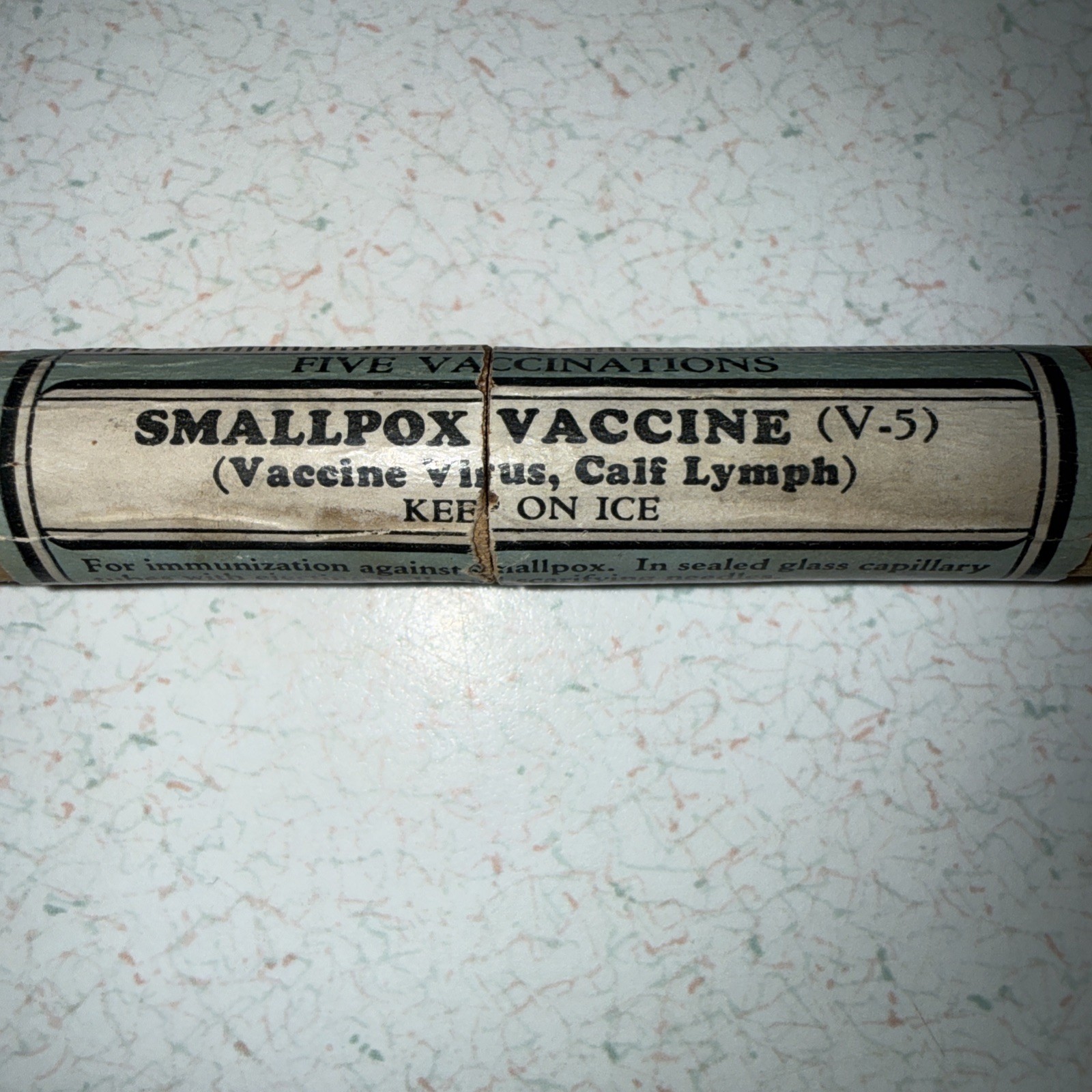 Small Pox Vaccine Wooden Viral Tube By Eli Lilly April 13 1939