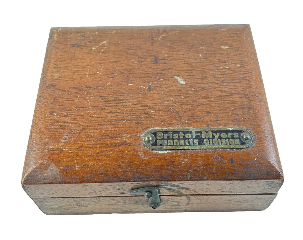 Bristol-Myers Products Division Pharmaceutical Scale Weight Set Orig Wood Box