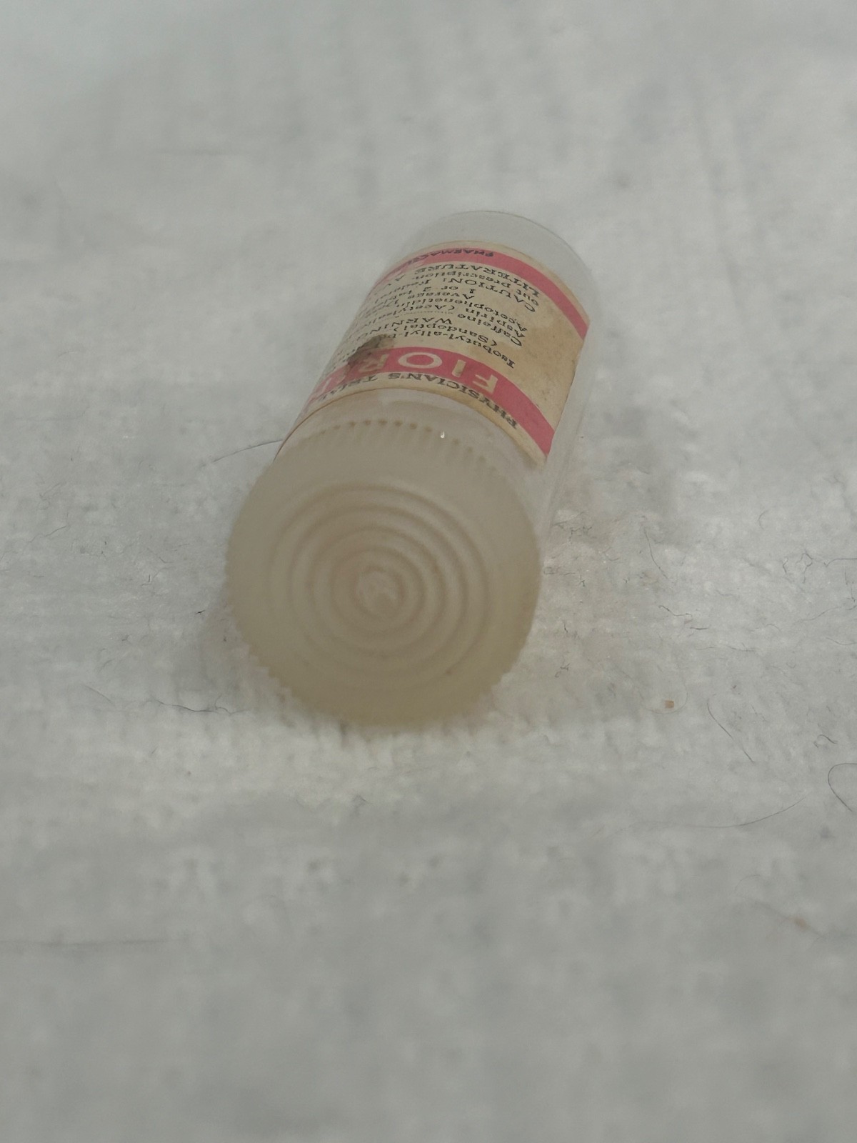 Sandoz Fiorinal EMPTY VINTAGE Barbiturate Medicine Sample Bottle RARE Pharma
