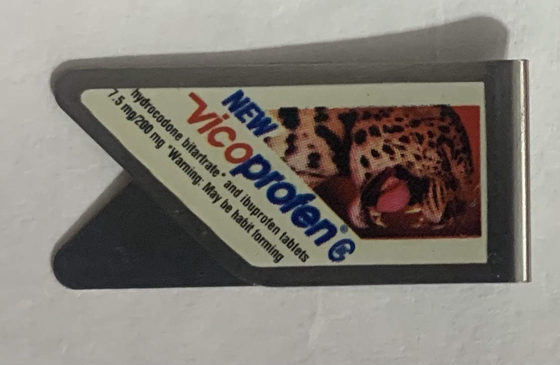 Awesome Buy💥Rare Vicoprofen Drug Rep Advertising Promo Clip Single Leopard💥
