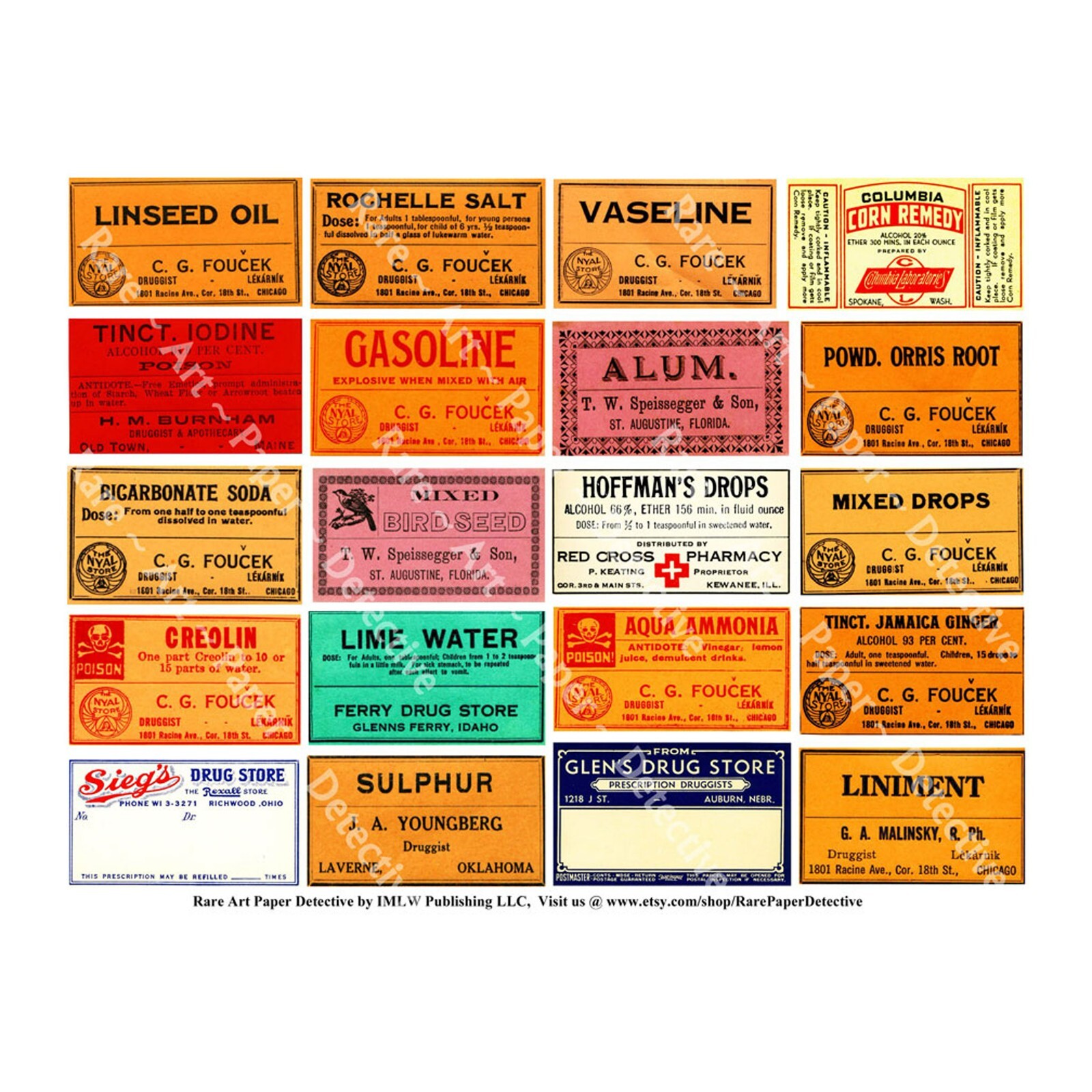 Apothecary Poison Stickers on 1 DIY Craft Sheet, Halloween Décor Stickers, 277