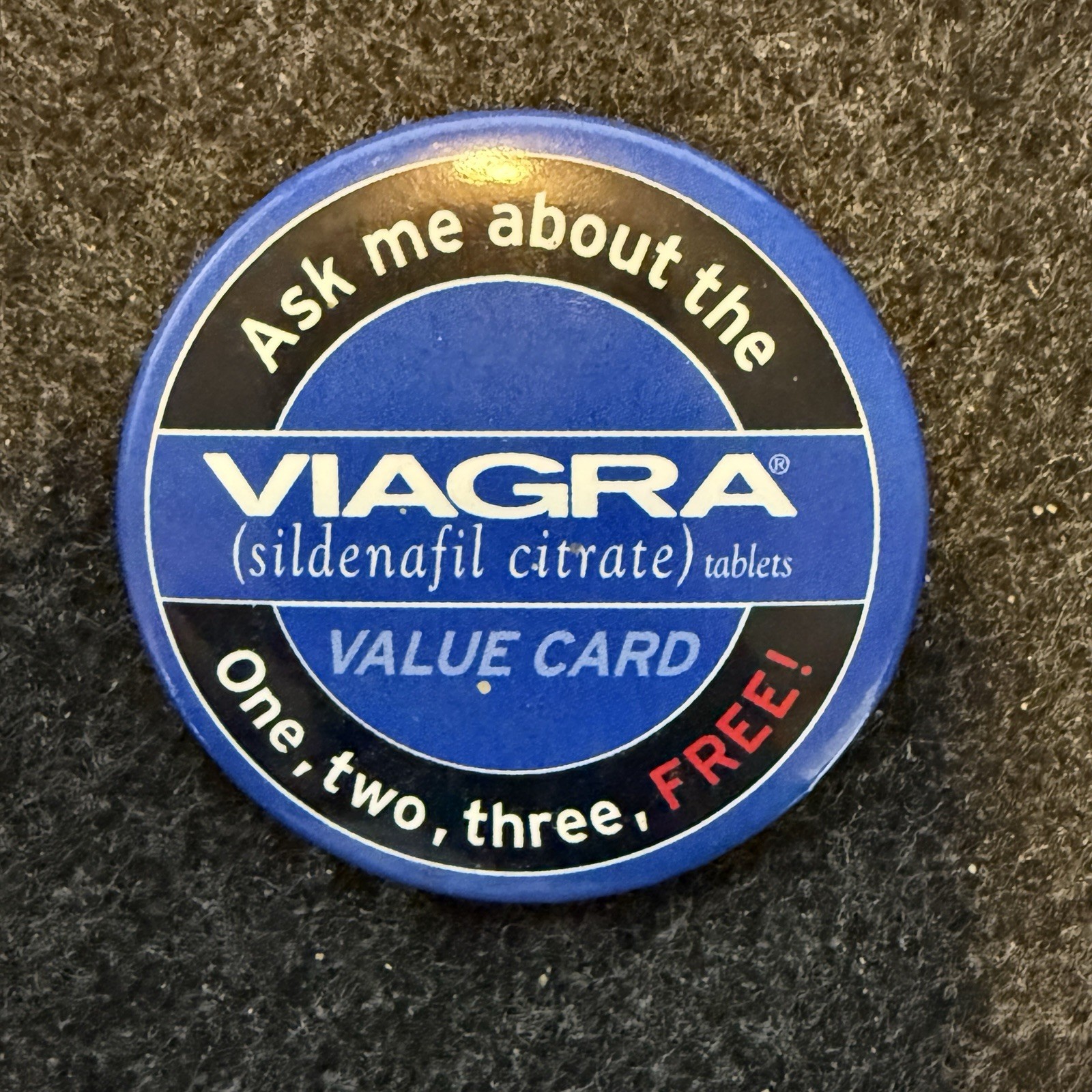 Vintage Y2K Pfizer Viagra Promo Wallet & Button Pin Lot Pharmaceutical Ephemera