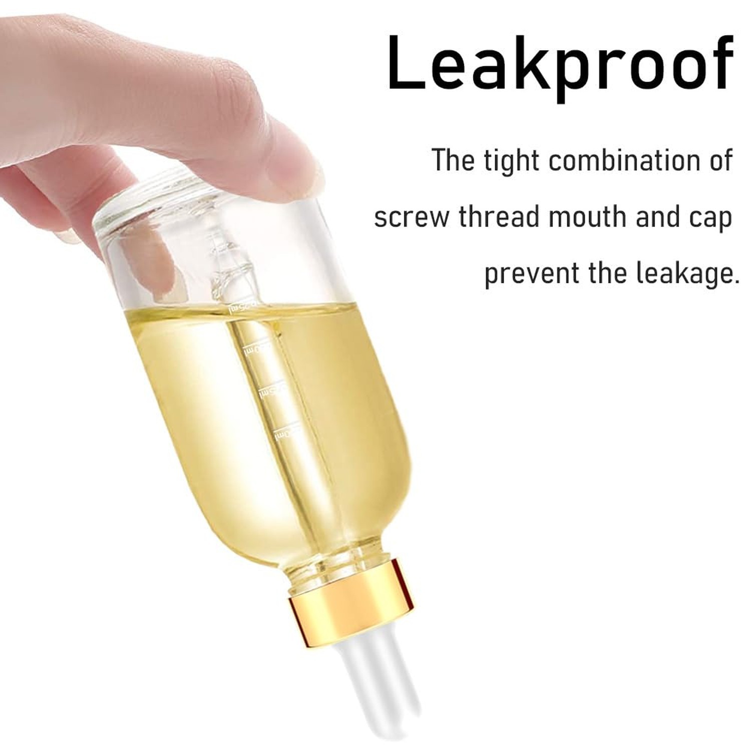 Glass Bottle with Dropper, 4 oz Clear Golden Cap Eye Dropper Bottle for Essen…