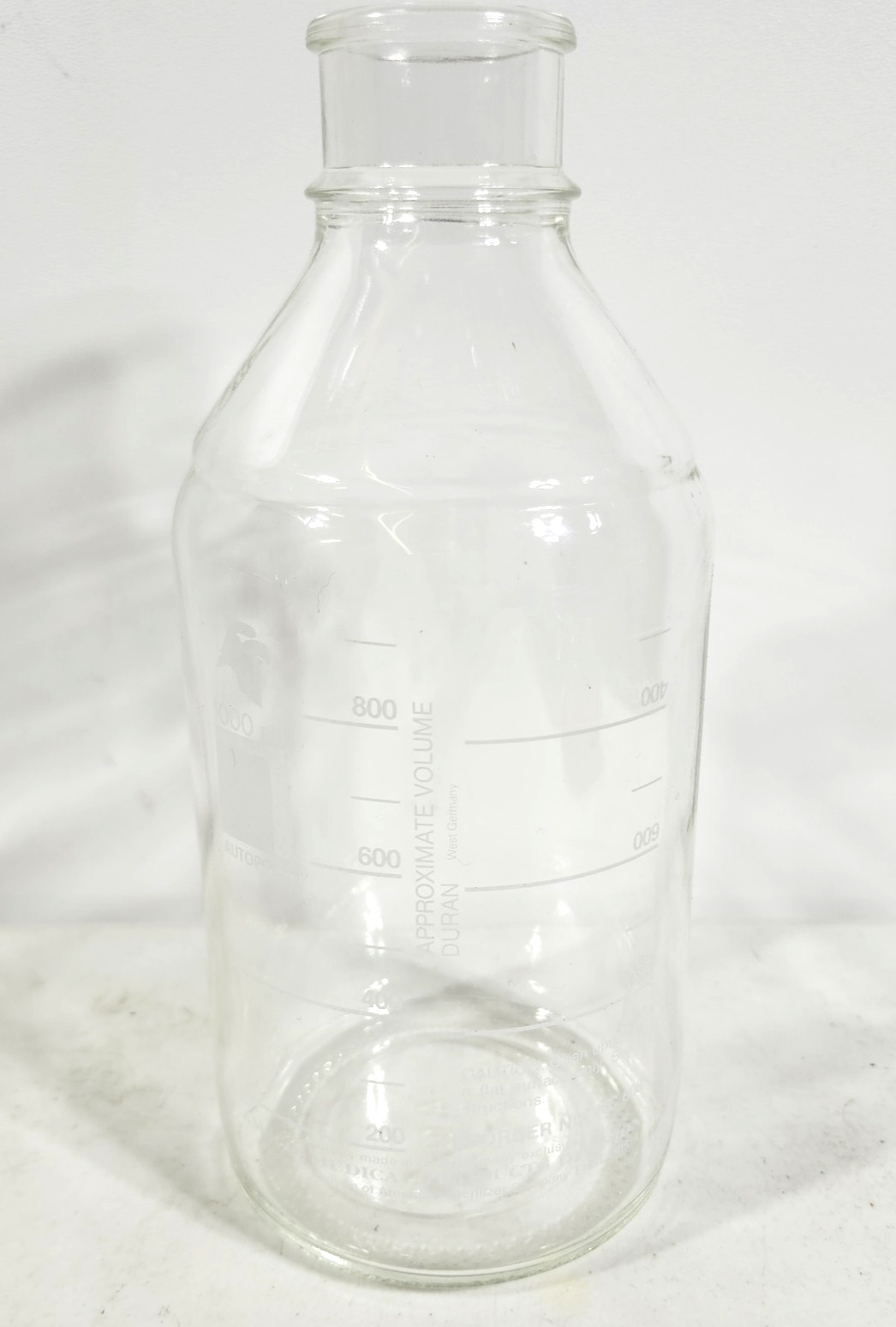 1000ML Amsco Round Glass Apothecary Clear Measuring Bottle Vintage