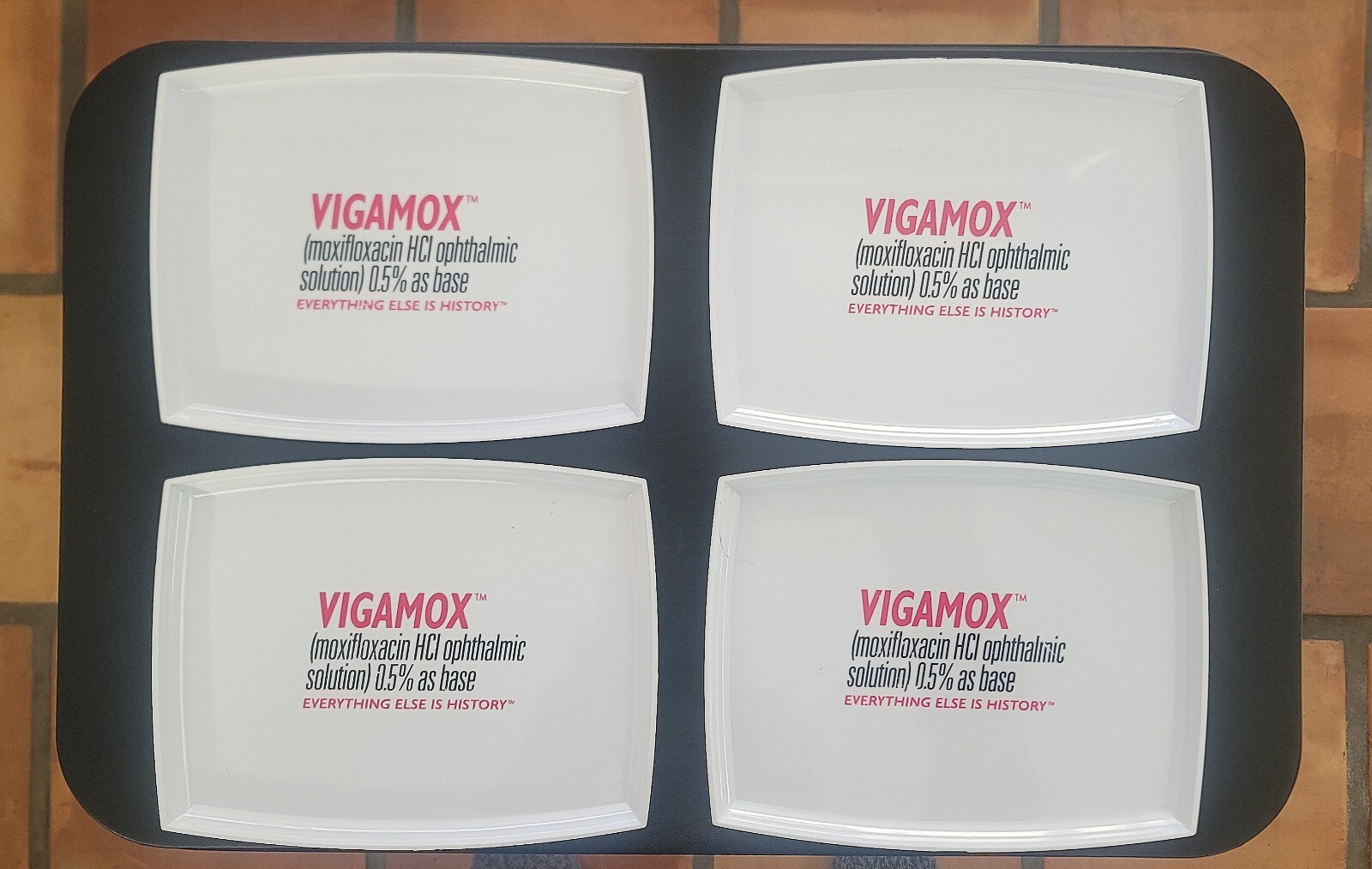 LOT OF 4 VIGAMOX Pill Counting Trays – Pharmacist Pharmaceutical Meds Ad Tray