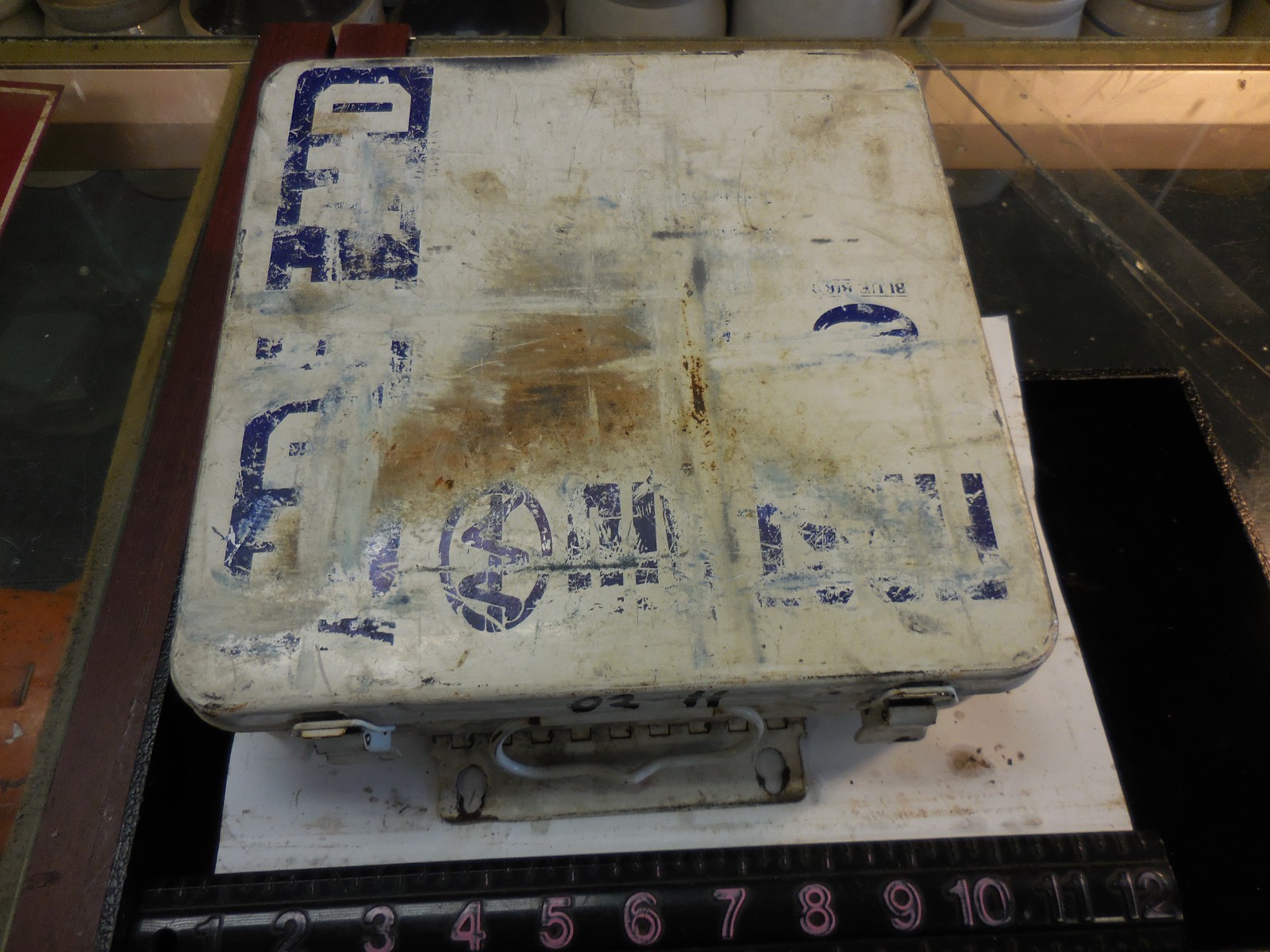 VTG Metal First Aid Kit Box BLUE BIRD BODY CO. Coach Heavy Steel Bluebird