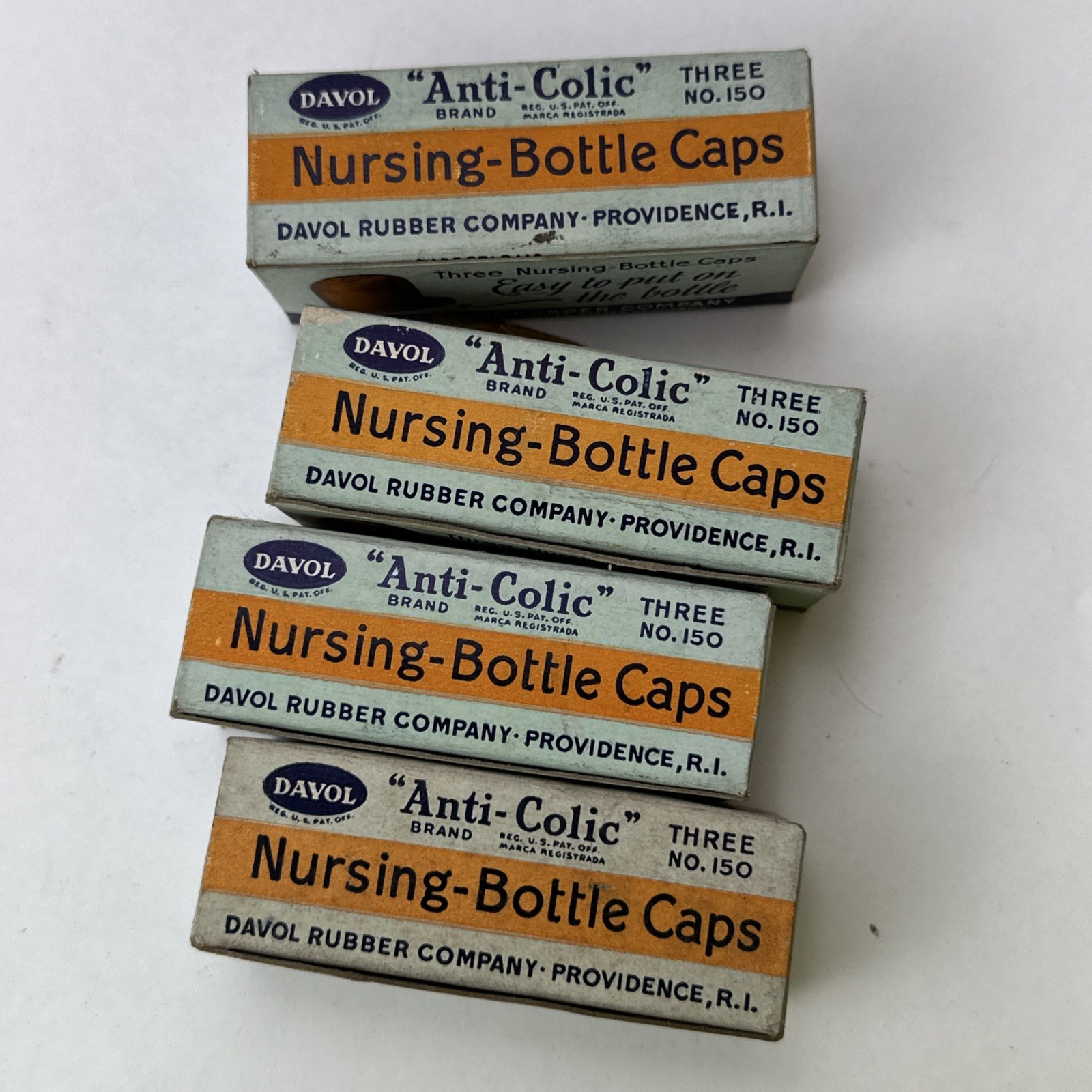 Lot 7 Davol Anti-Colic Nipples 151 & 131, 4 Nursing Bottle Caps 150, 1 Seals 158