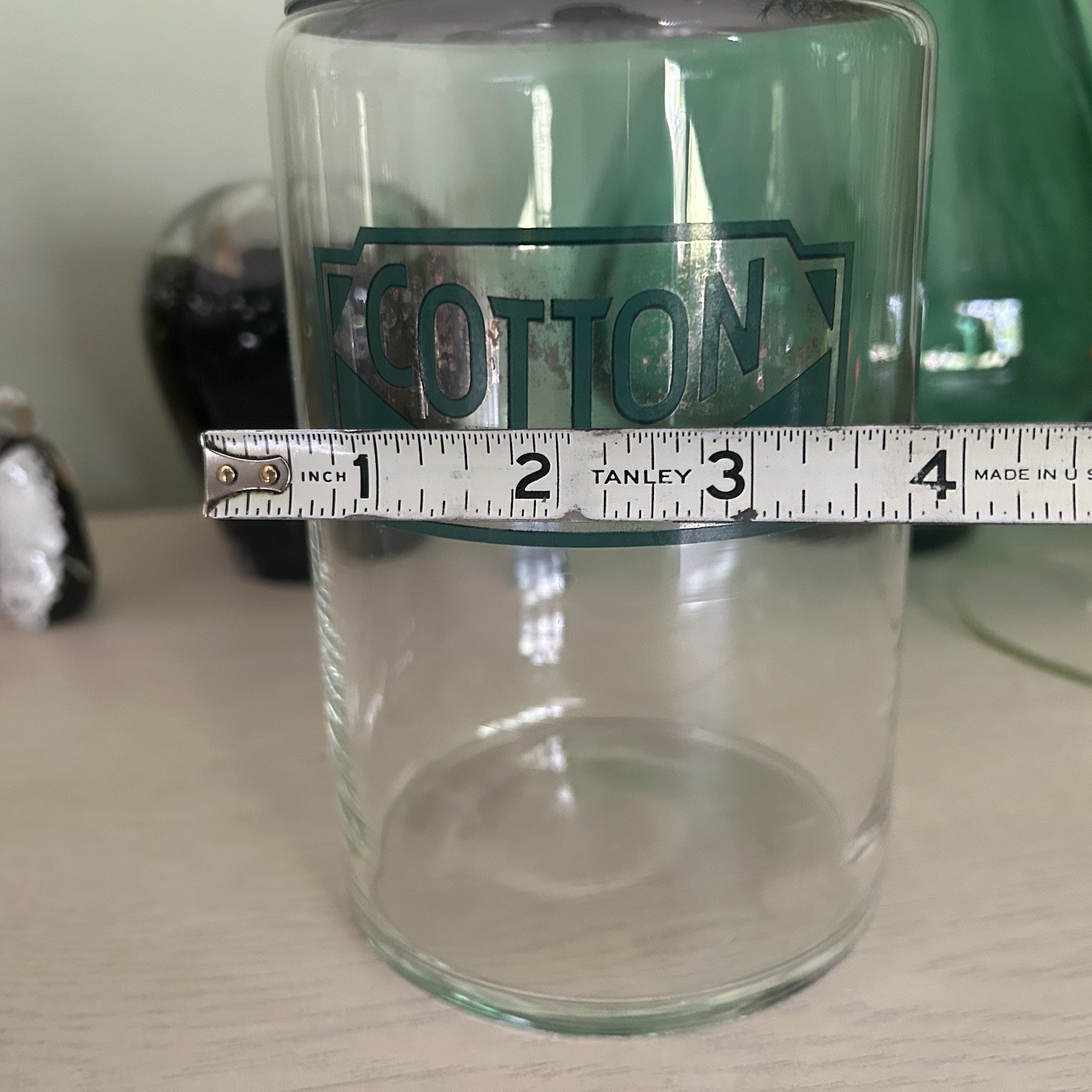 VTG Profex Medical Office Apothecary Jar w/ Lid Art Deco Cotton
