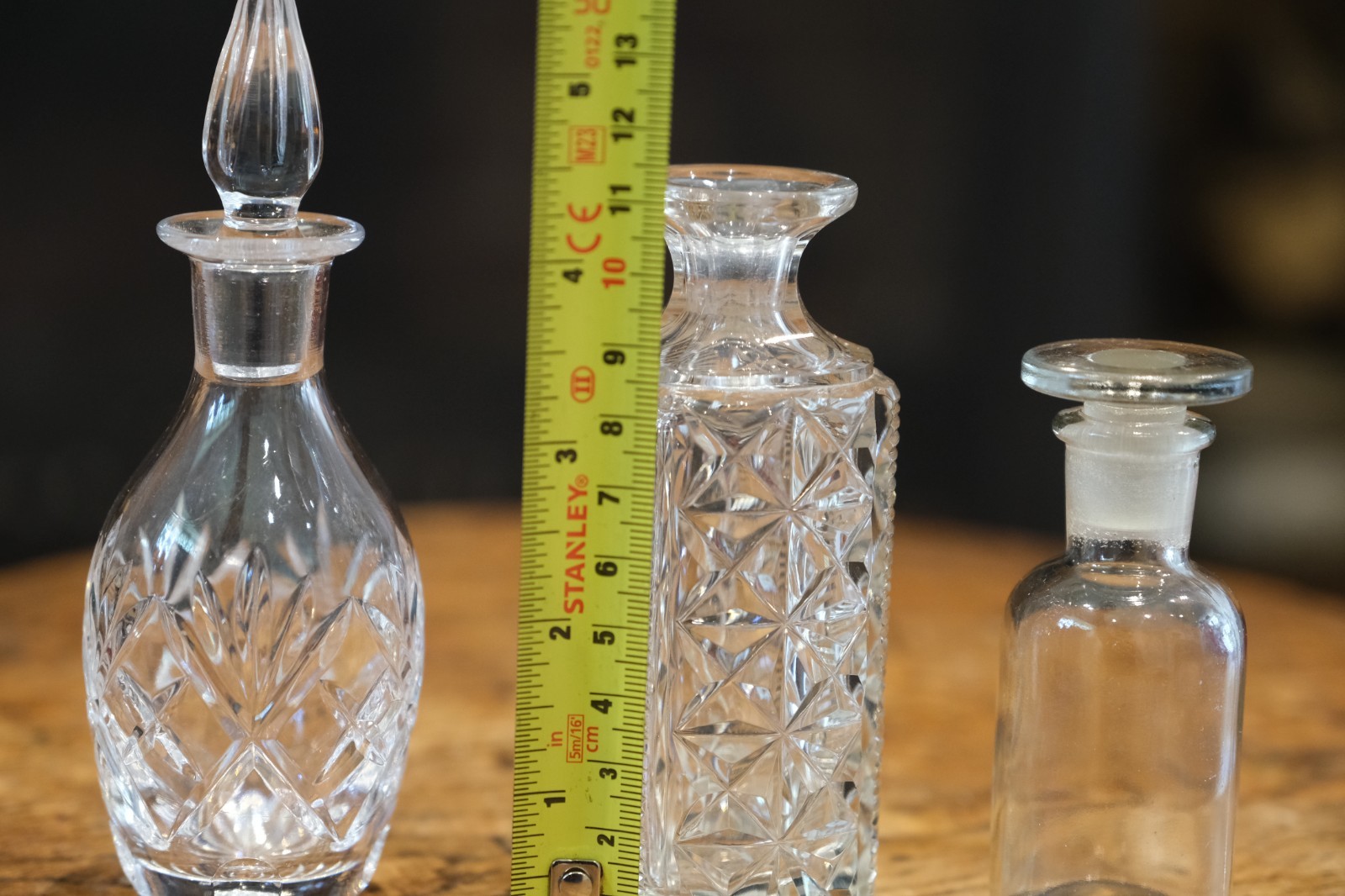 Vintage Cut Glass Scent Bottles & Apothecary Jar Group of 3