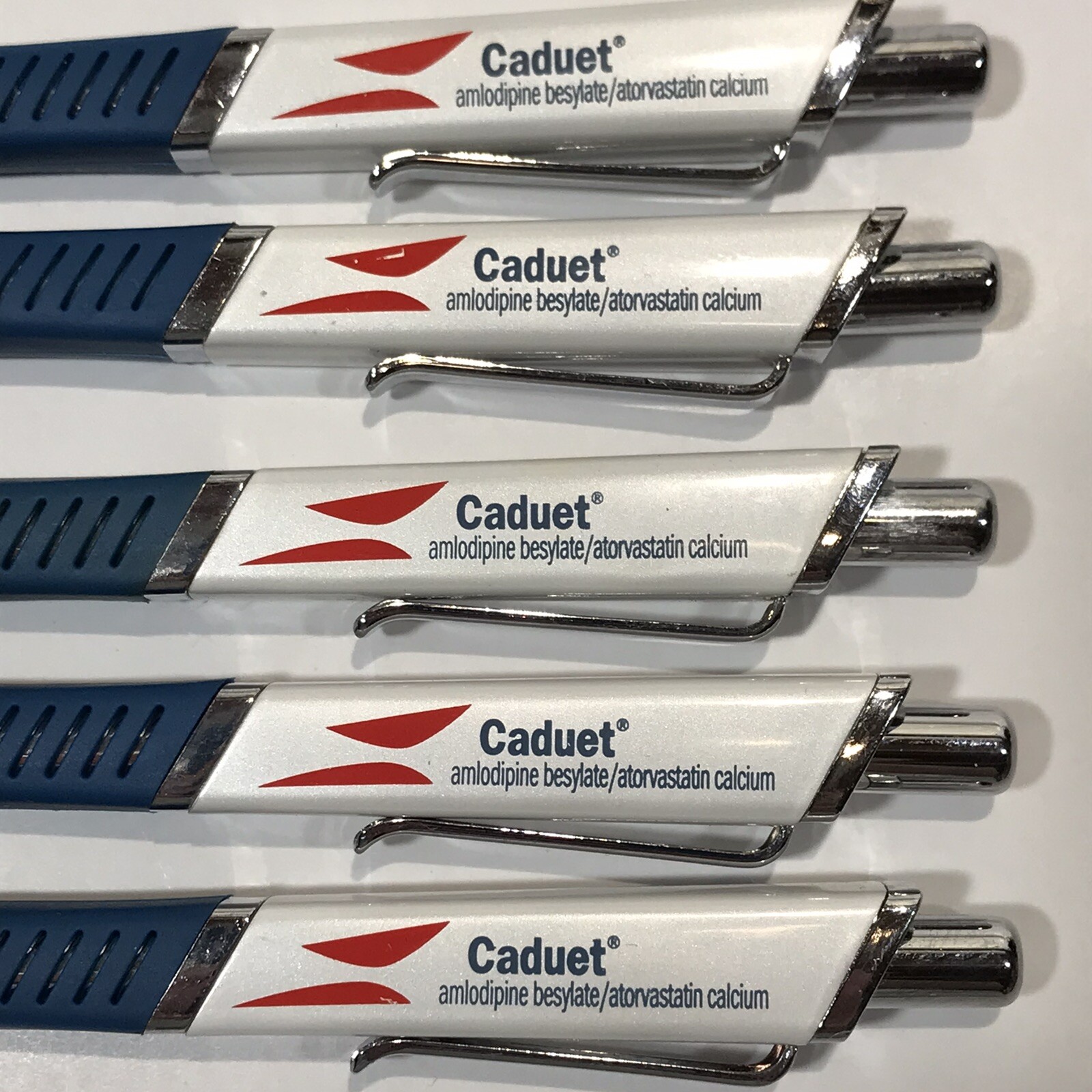 Lipitor/Caduet Heavy Metal Drug Rep Pharma Advertising Promo Pen Lot of 5
