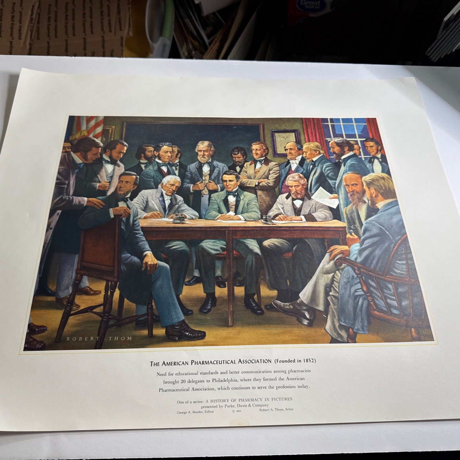 A HISTORY OF PHARMACY IN PICTURES 1954 PRINT# 27 Great Gift For Doctor 22″×18″