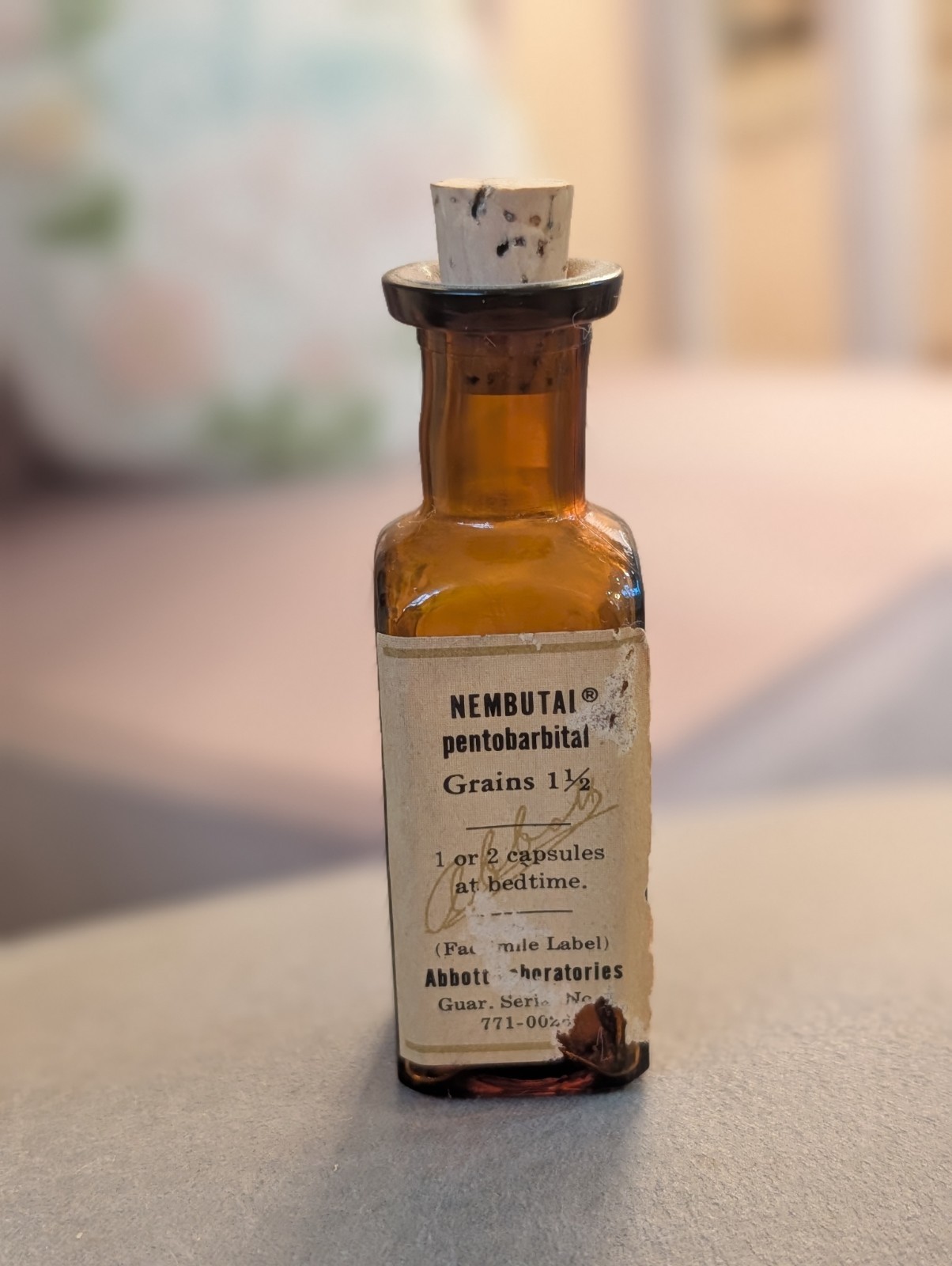 Vtg Abbott Nembutal pentobarbital empty bottle rare pharmacy medication