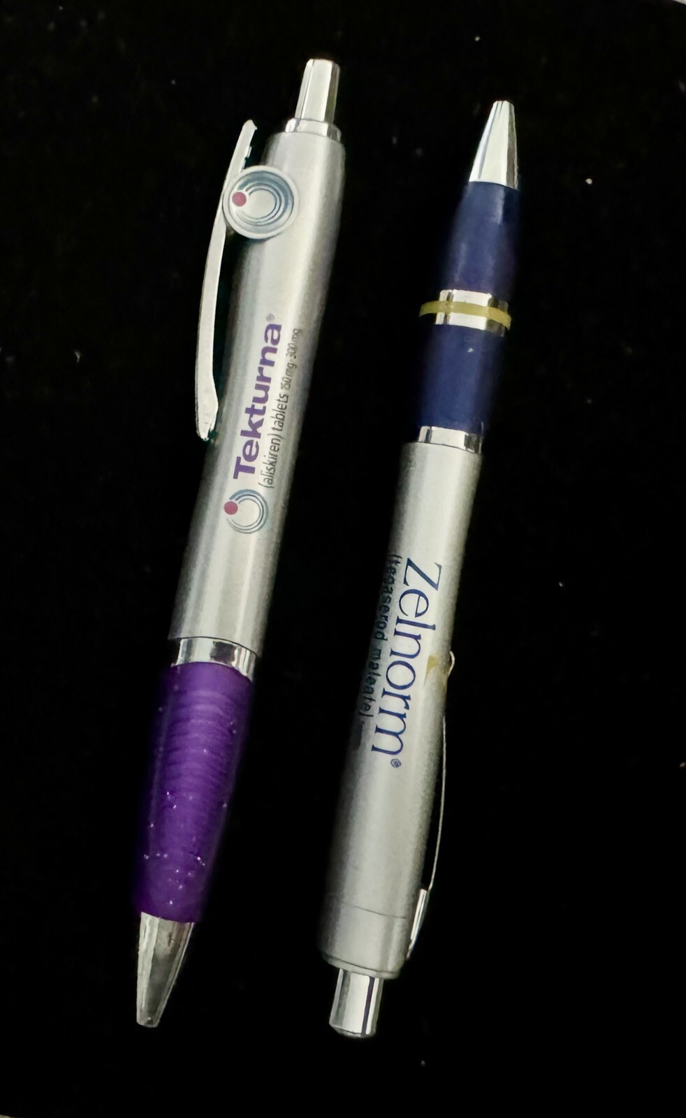 2 Two Pharmaceutical Drug Rep Pens – Collectible Tekturna & Zelnorm Pen