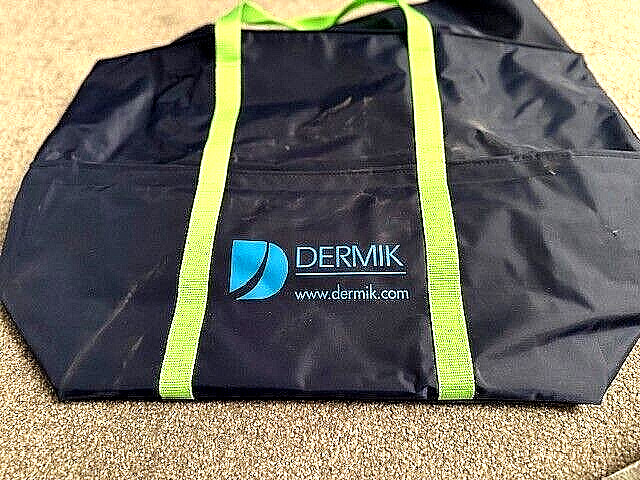 pharmaceuticals promo: HUGE dark navy tote bag from Carac, Benzacin, Penlac