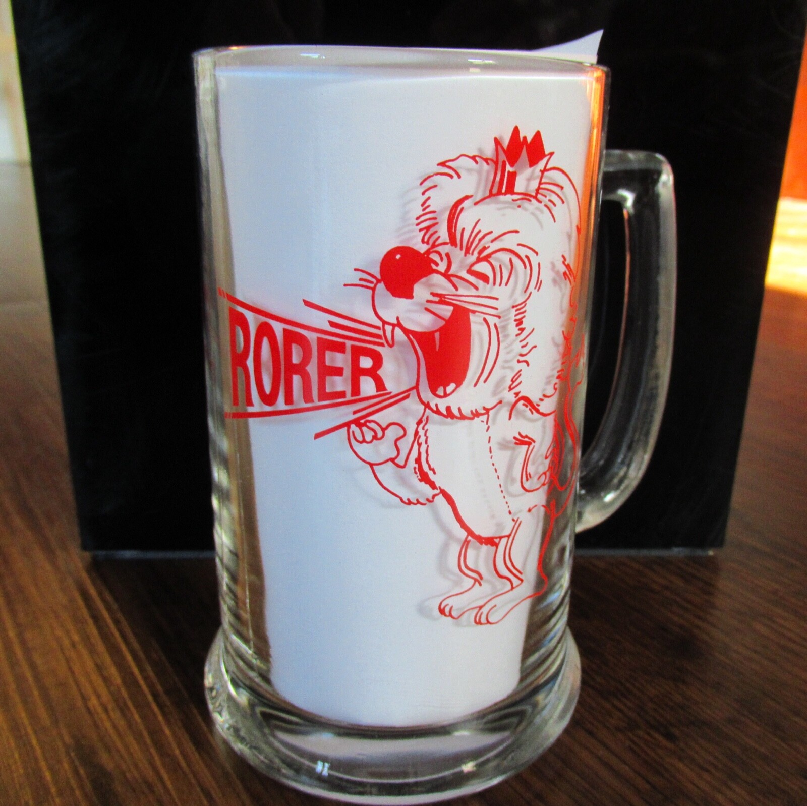 Vintage William H Rorer Glass Beer Mug Promo Maalox Quaalude 714 Roaring Lion
