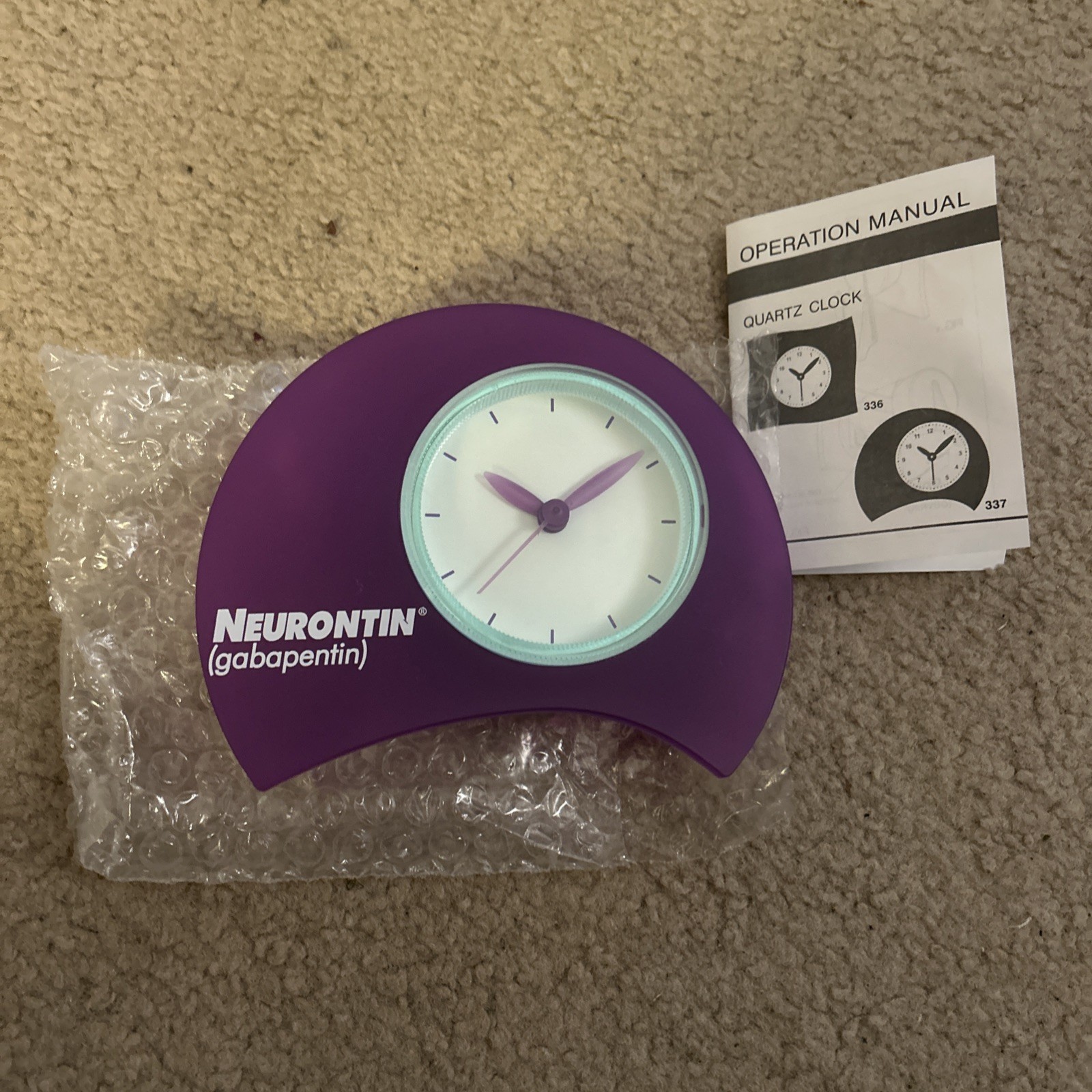 Vintage Drug Pharma Neurontin moon clock Space Age Purple Promo Drug Rep