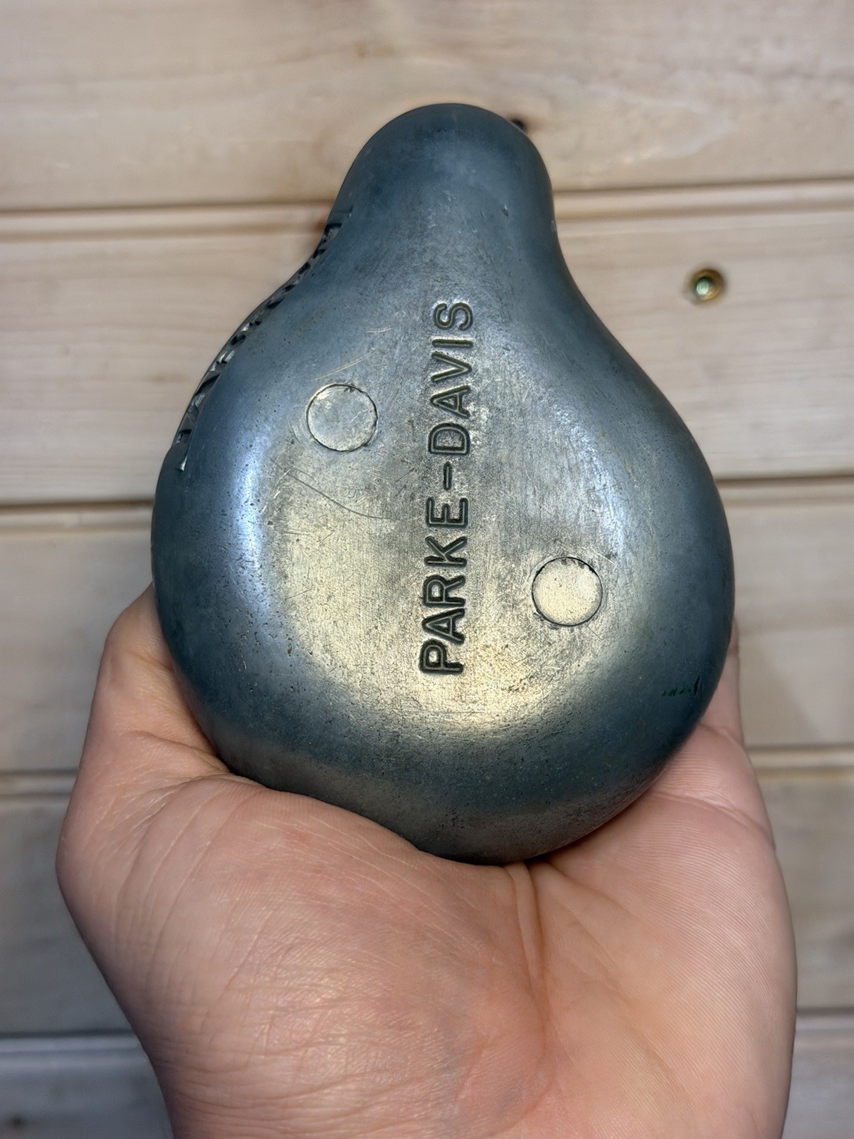 Vtg 1950-60s Parke-Davis Tabron Pharmaceutical Fetus Baby Pewter Paperweight