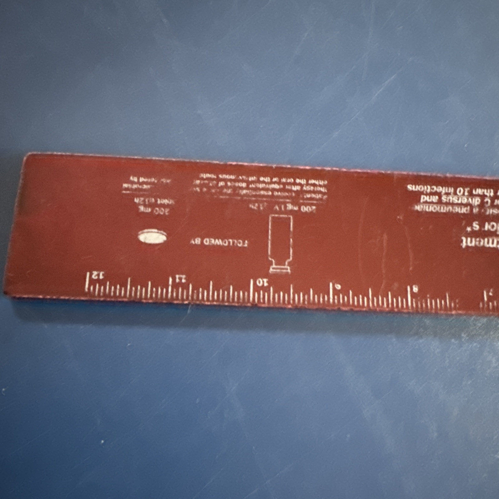 Faded Worn Floxin Ofloxacin Brown Pharmaceutical Drug Ruler