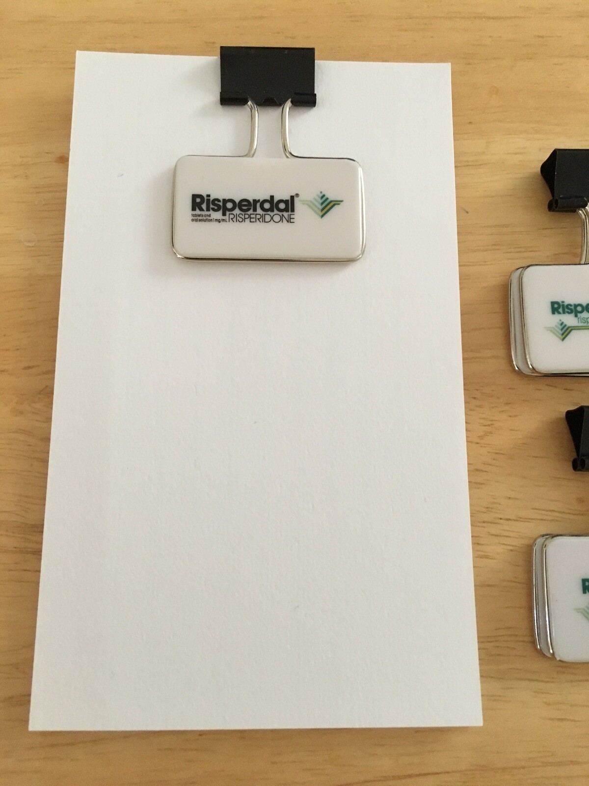 (8)RISPERDAL Binder Clip Paper Clip Drug Rep Pharma Pen Limited Collectible
