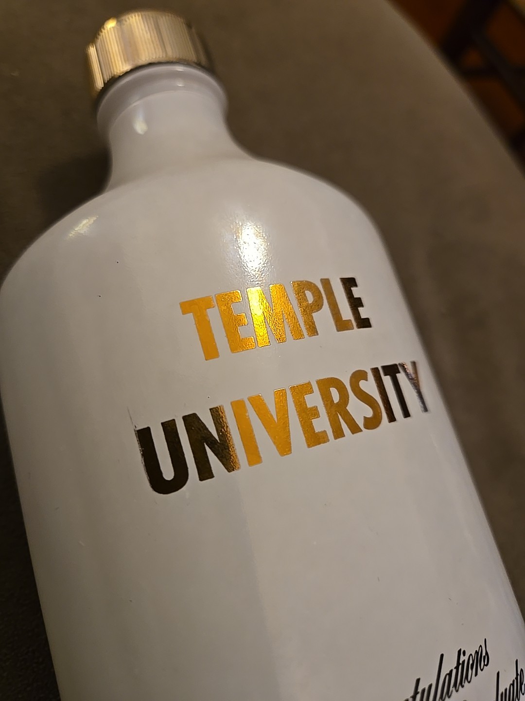 1972 Pharmacy Graduate Owens-Illinois Temple Univ 16oz Bottle Duraglas Pharma