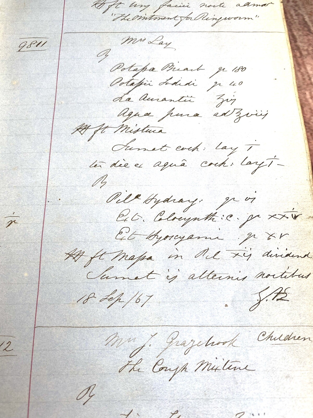 1867 PHARMACY PRESCRIPTIONS LEDGER CHEMIST APOTHECARY JARS STOURBRIDGE