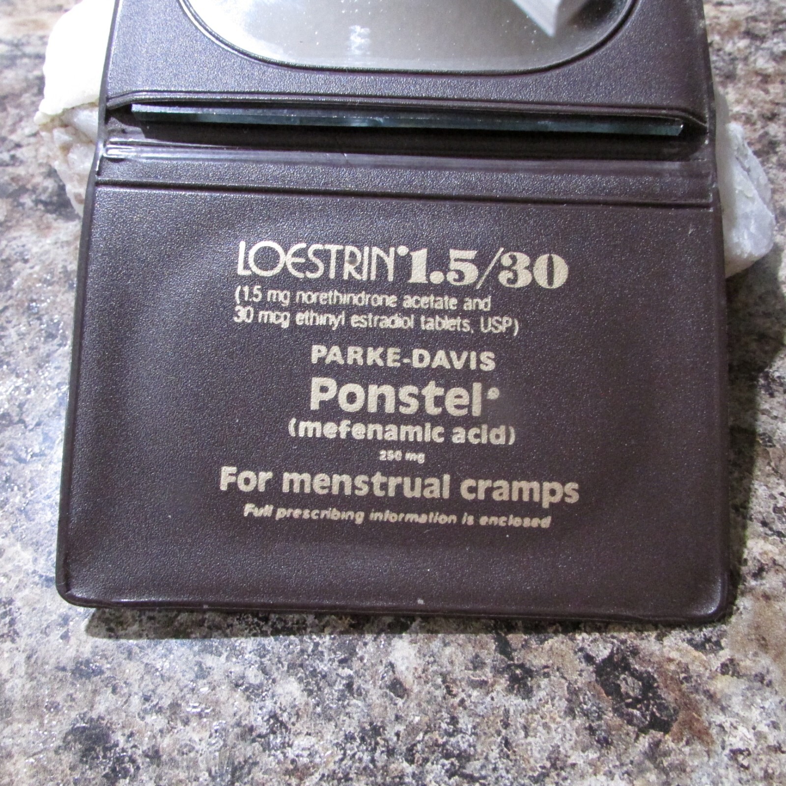 Rare Vintage Pharmaceutical Drug Rep LOESTRIN Travel Pocket Mirror