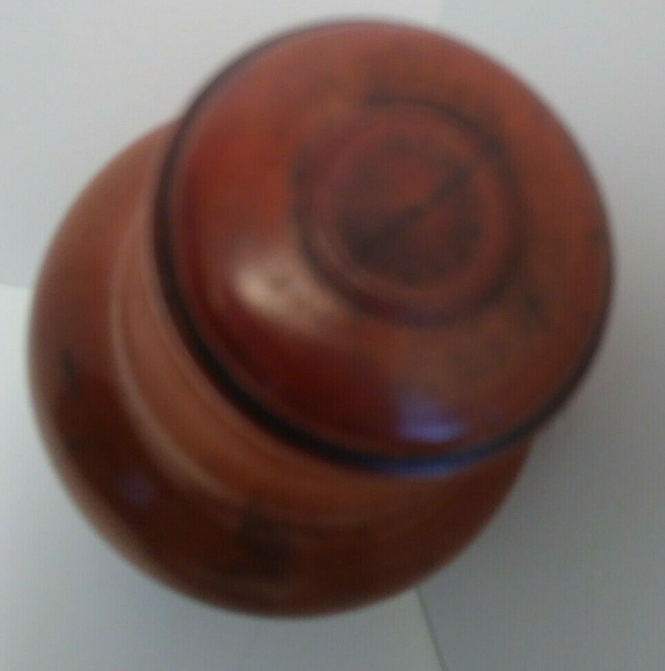 Antique Branded Boxwood Pharmaceutical Treenware Covered Glassware Box Holder