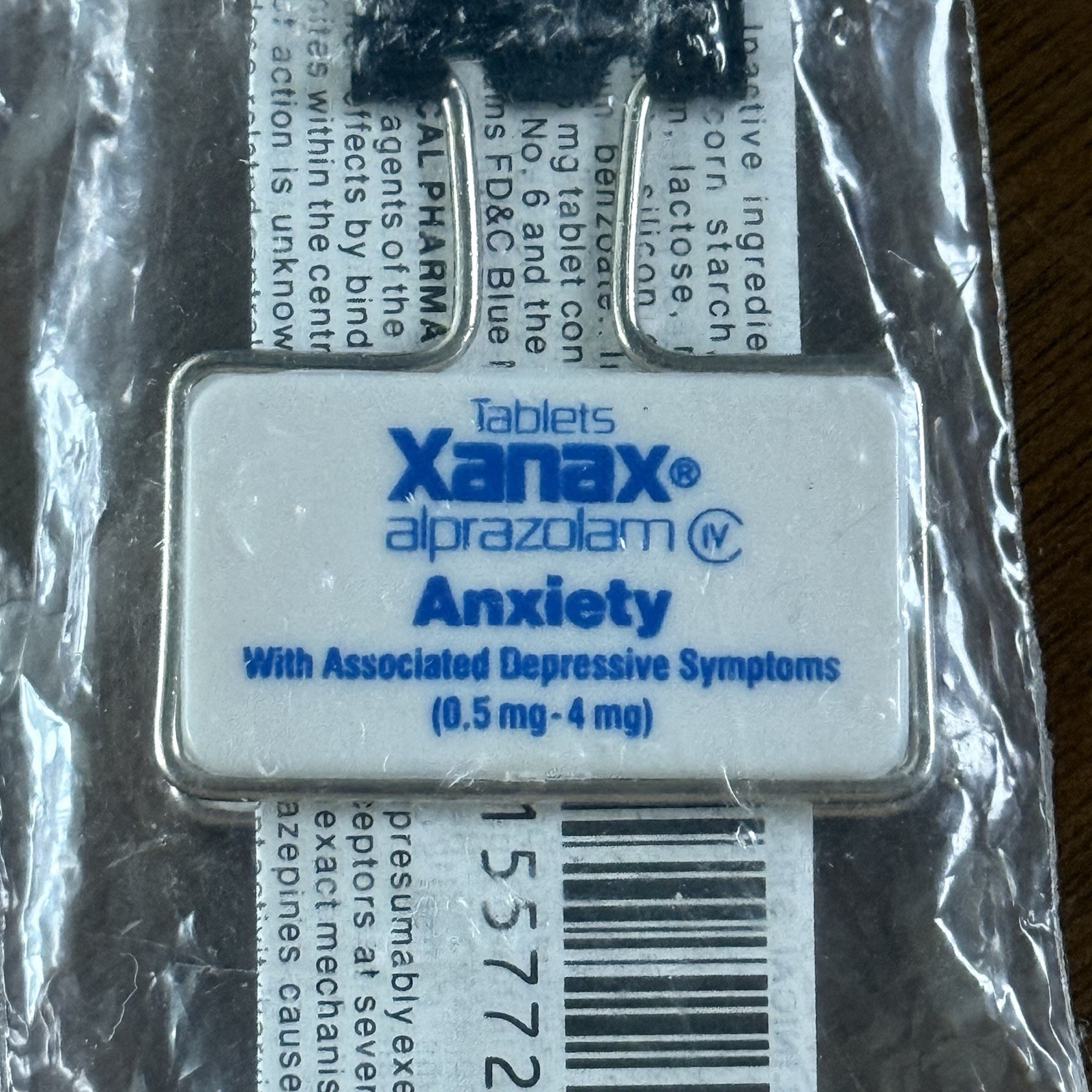 Rare Vintage Xanax Alprazolam Binder Clip Pharmaceutical Drug Rep Merch New