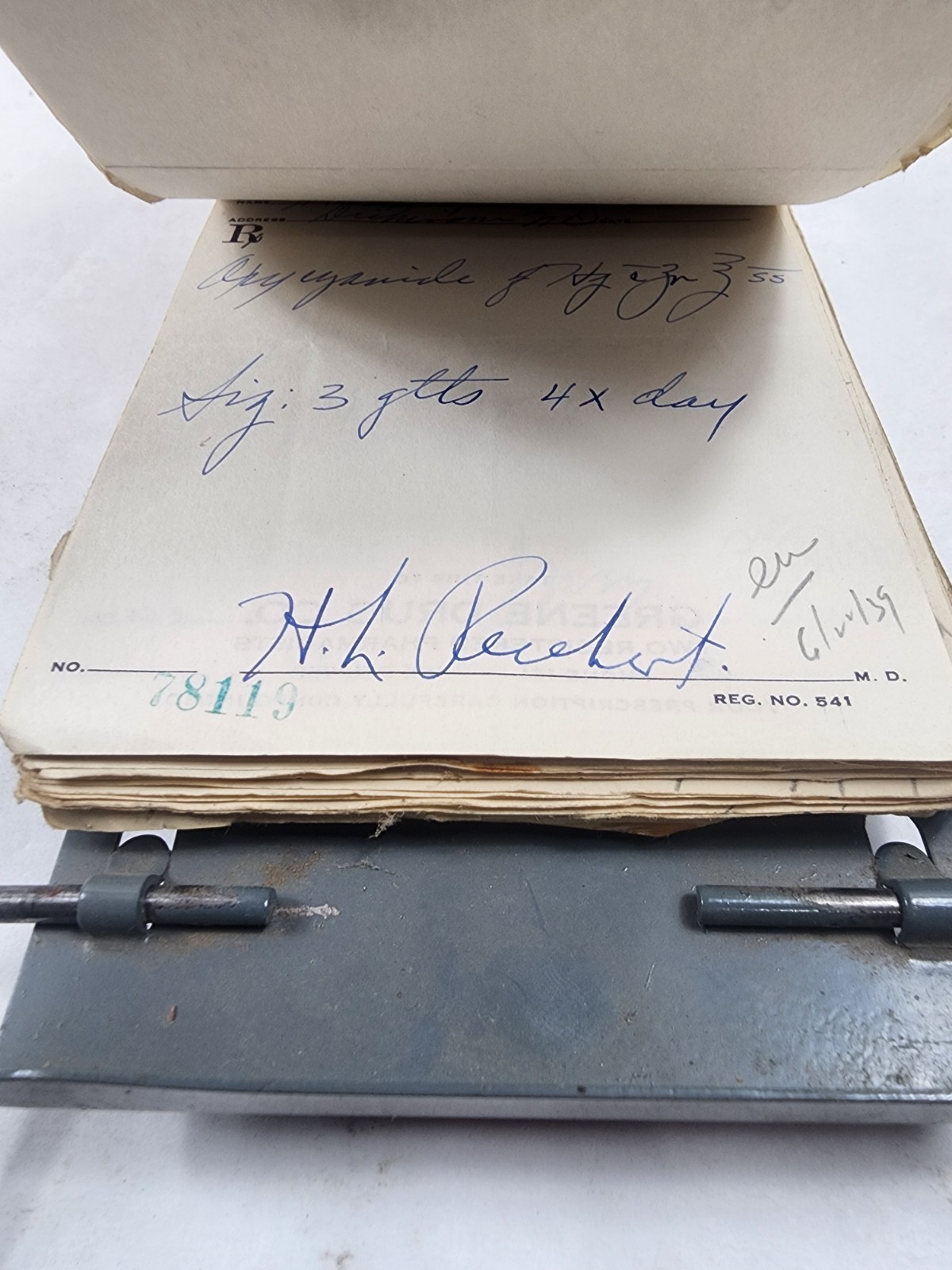 Prescription Atlas Rx Pad Paper Apothecary Druggist Pharmacy Medicine 1939