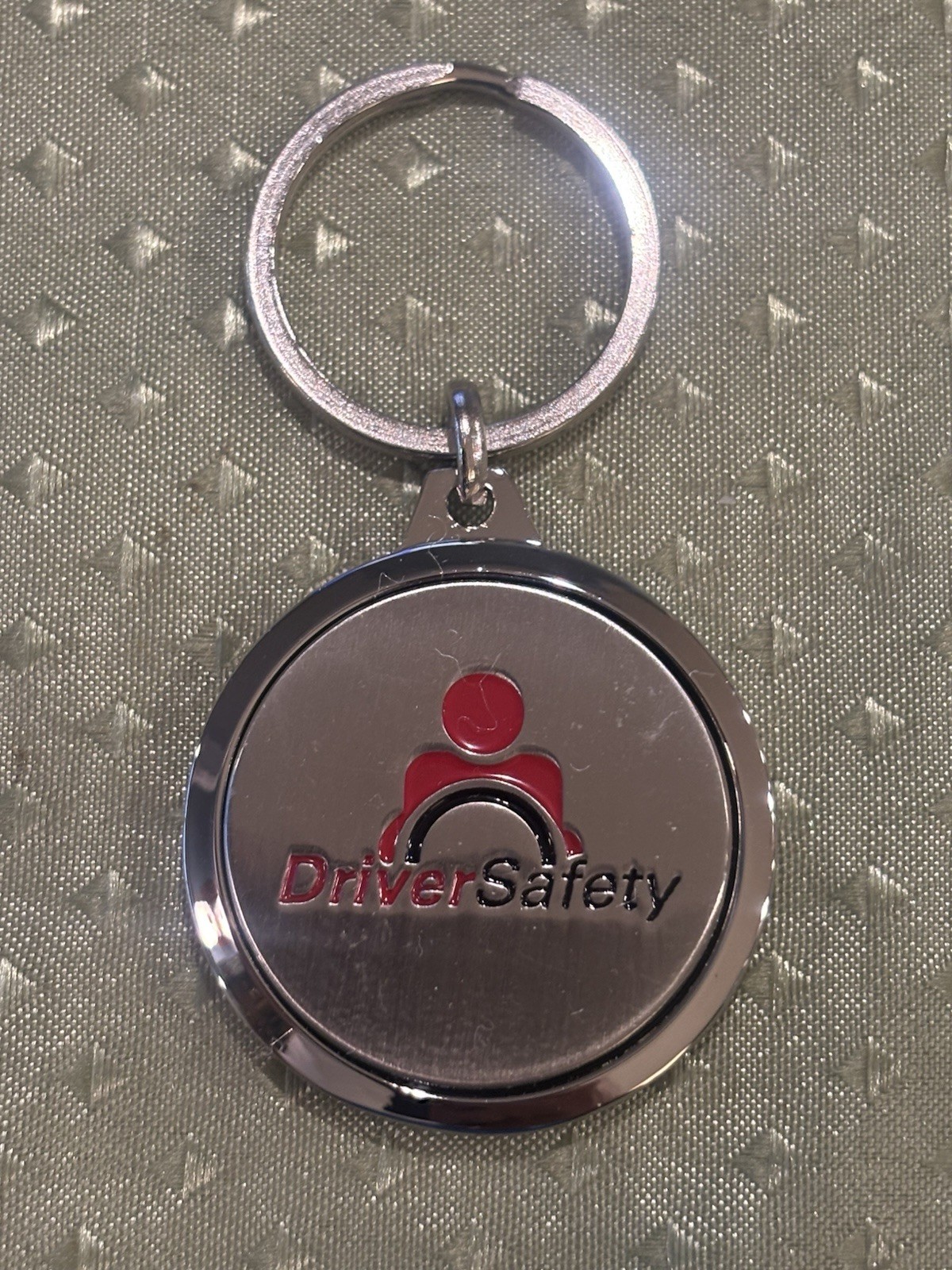 Wyeth Pharmaceutical Sales Rep Steel Driver Safety Logo 1.5” Round Keychain NWT
