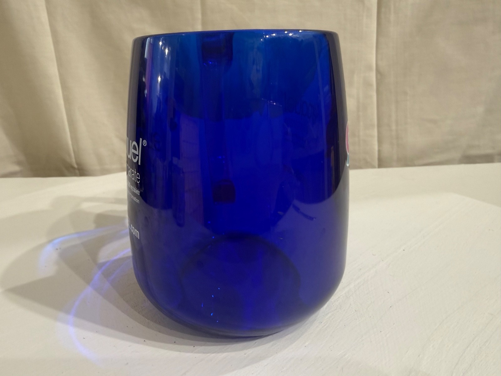 RARE Cobalt Blue Mug Seroquel Pharmaceutical Sales Rep Promotional Heavy Acrylic