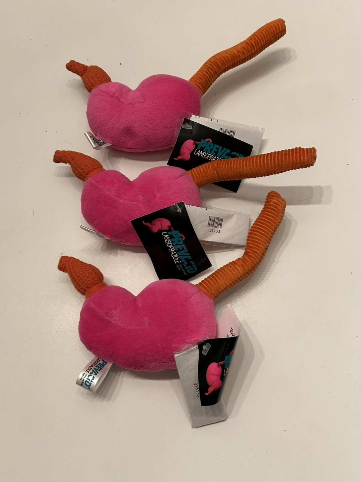 Lot of 3 – Prevacid Stomach 6” Plush Pharmaceutical Plush Original With Tags