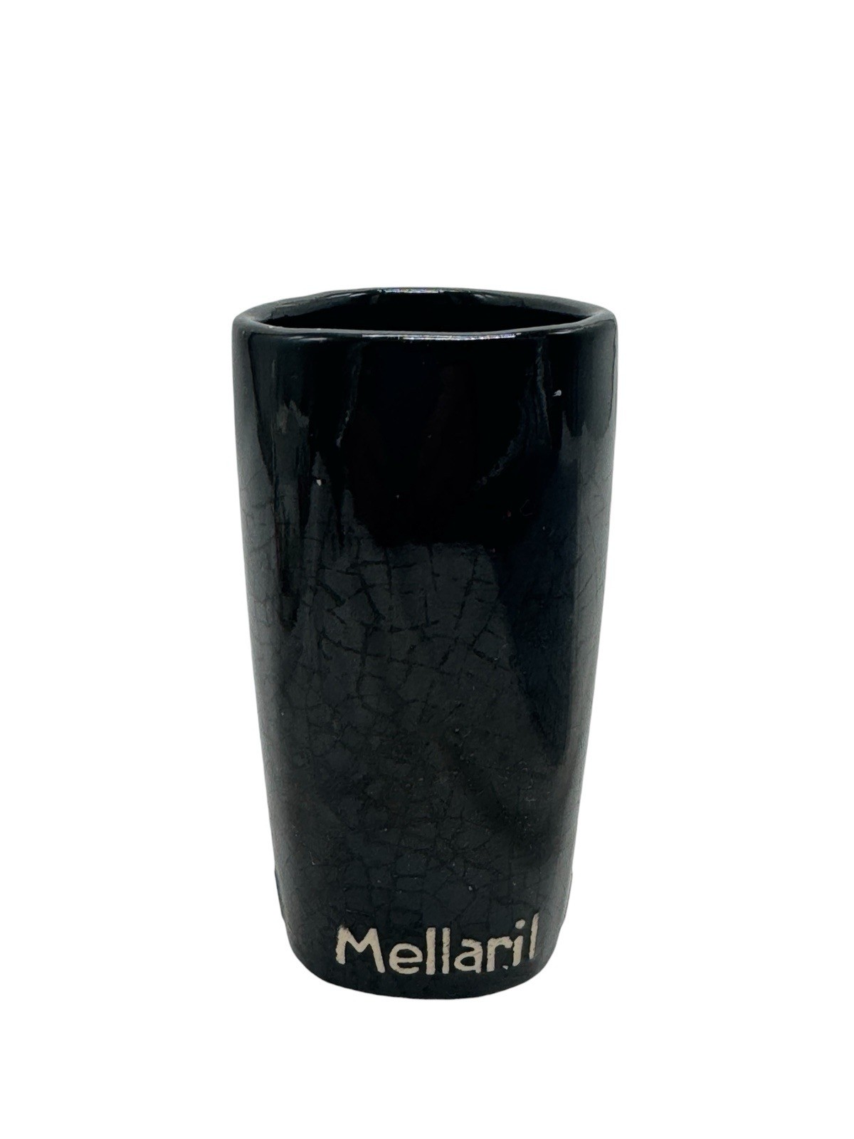VTG Mellaril Cup Pen Holder Psychiatric Drug Pharmaceutical Black Pottery Desk