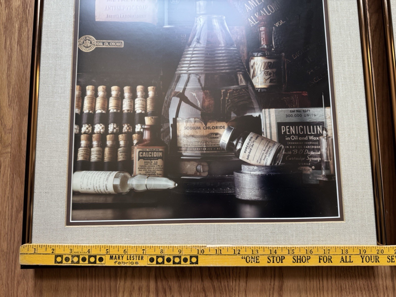 Abbott Laboratories Medical Art Framed Still Life Similac Penicillin VTG 1950s
