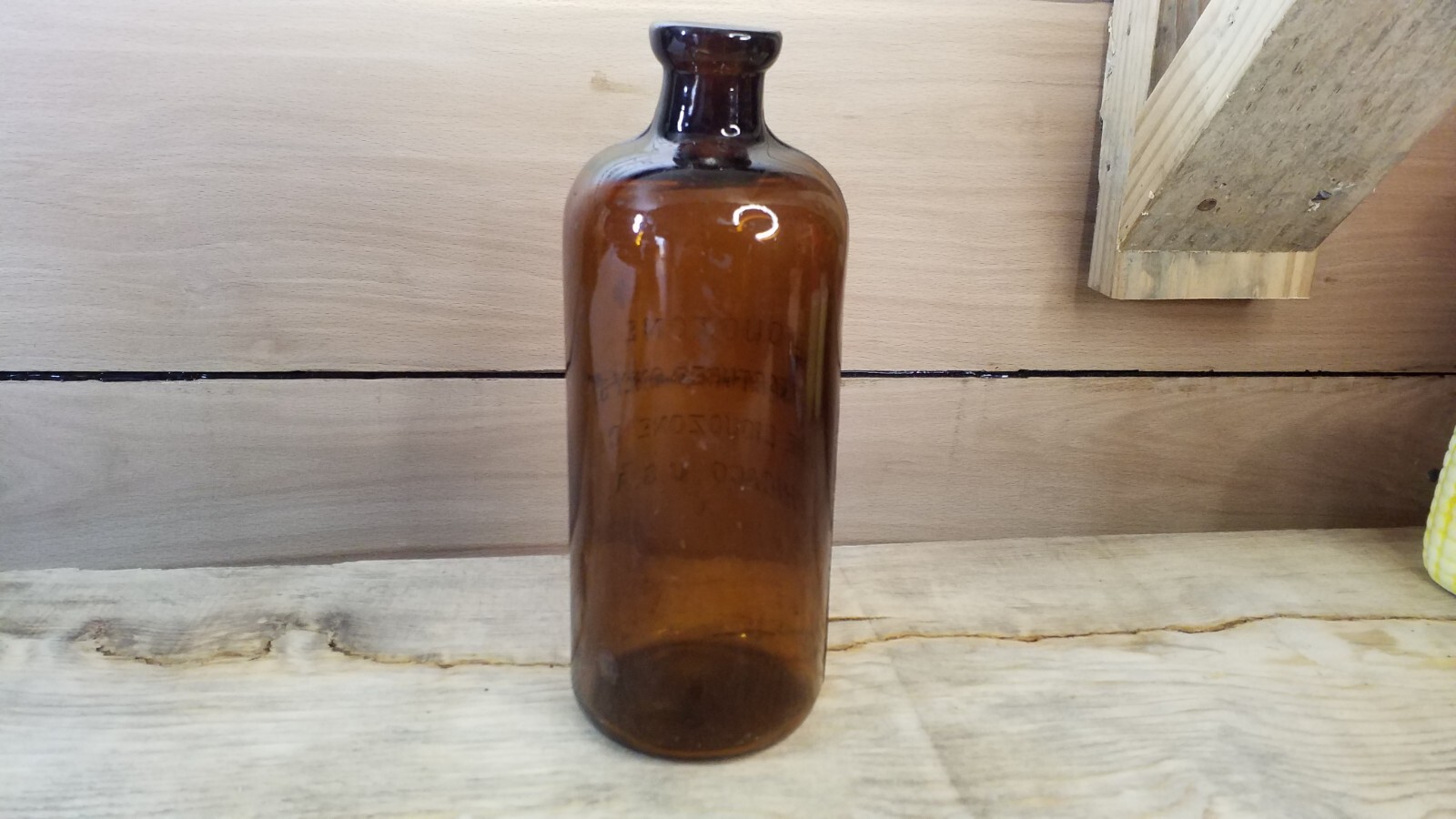 Vintage Brown Chemical Bottle LIQUOZONE MFD. BY THE LIQUOZONE CO. CHICAGO US