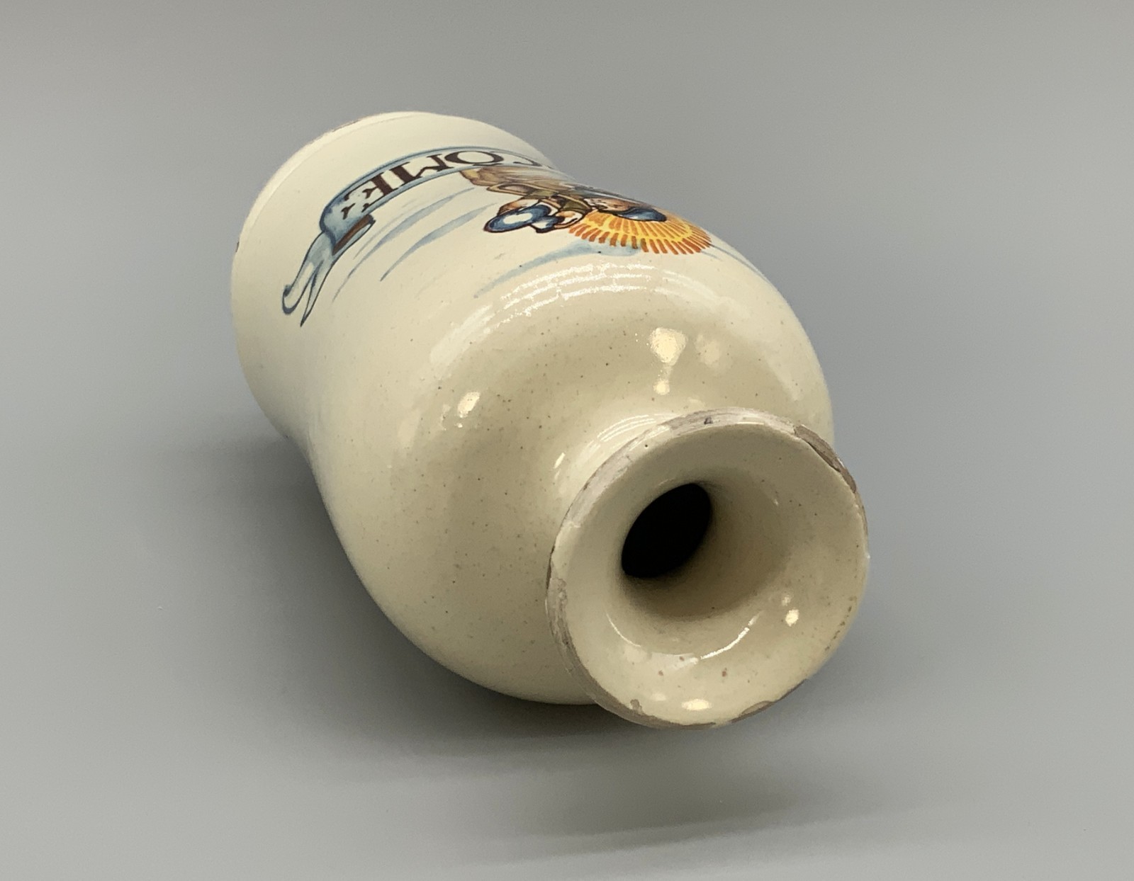 19th-Century French Saint Come Earthenware Apothecary Drug Chemist Jar Bottle