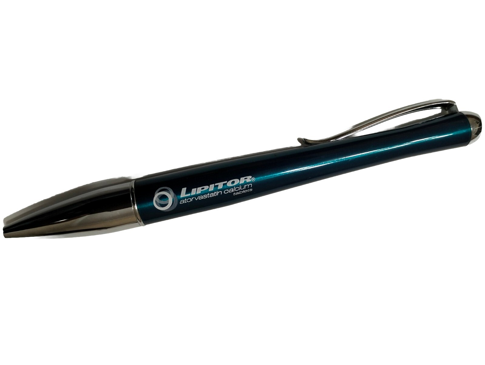 PHARMACEUTICAL DRUG REP LIPITOR PEN HEAVY METAL GREEN SILVER