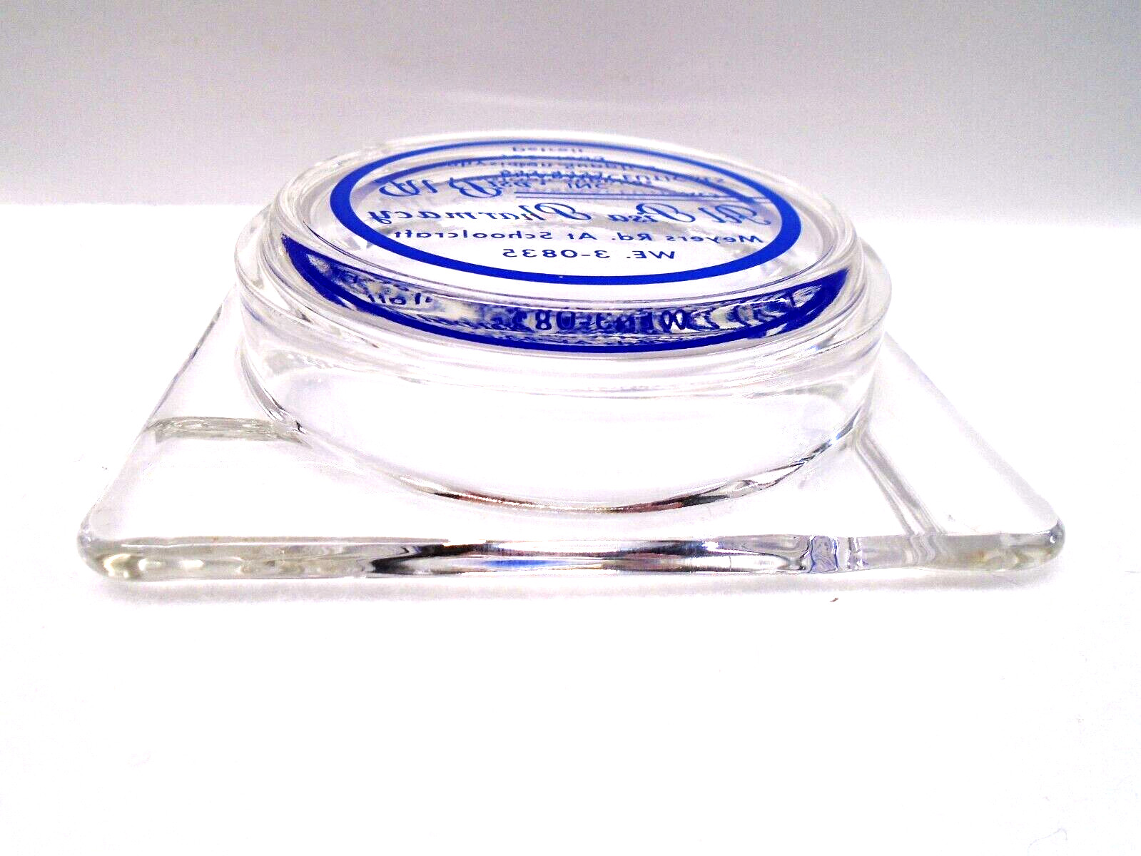 VTG ADVERTISING GLASS ASHTRAY! AL PISA, INC. PHARMACEUTICALS DETROIT, MI U.S.A.