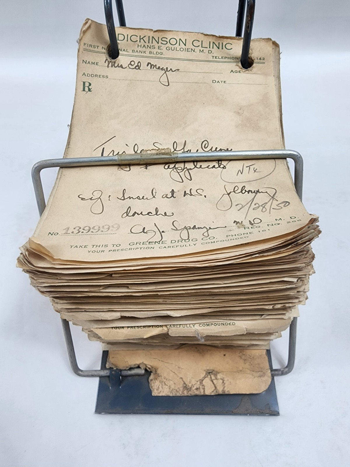 Prescription Atlas Rx Pad Paper Apothecary Druggist Pharmacy Medicine 1950