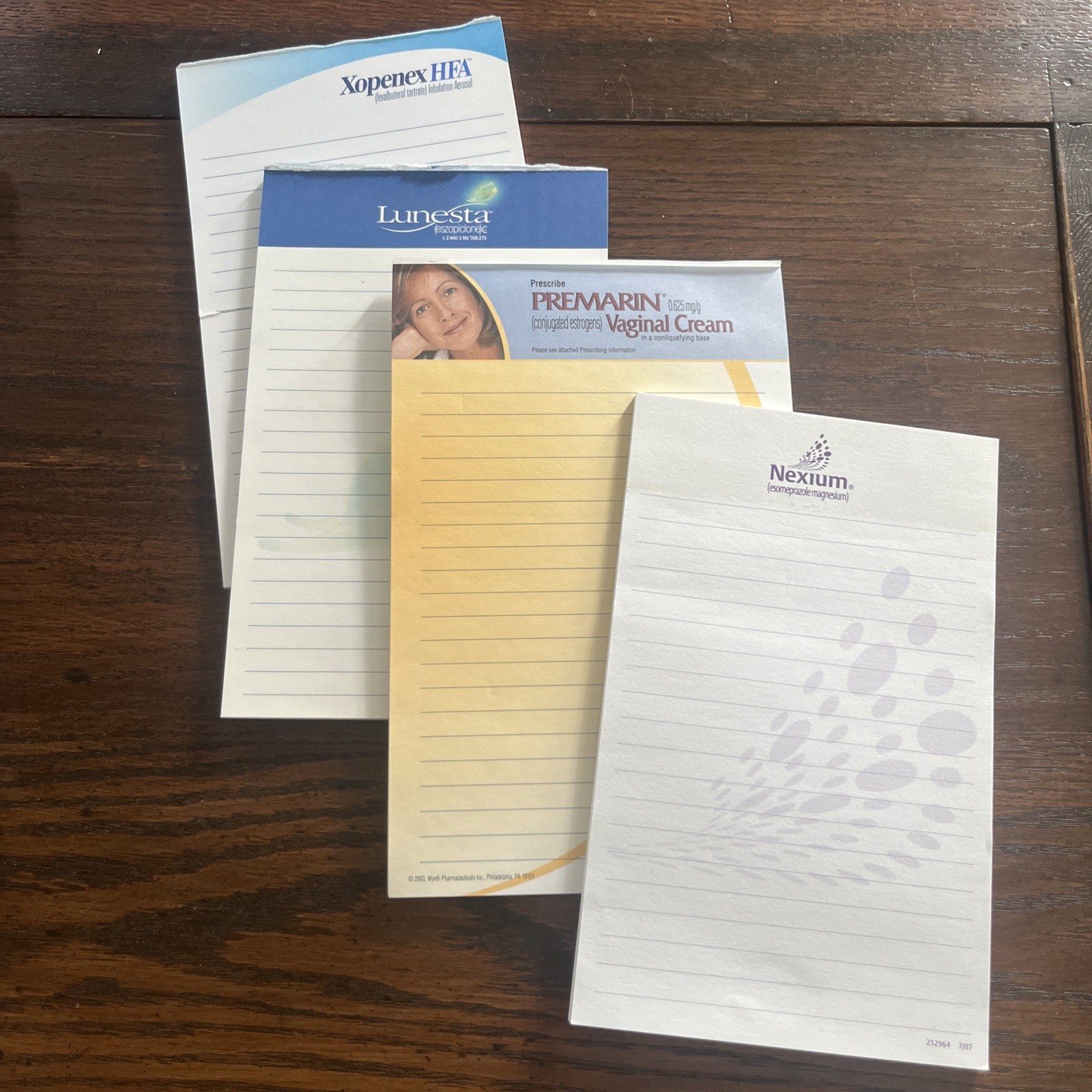Lot Of 4 Vintage Discontinued Pharmaceutical Rep Swag Note Pads Premarin & More