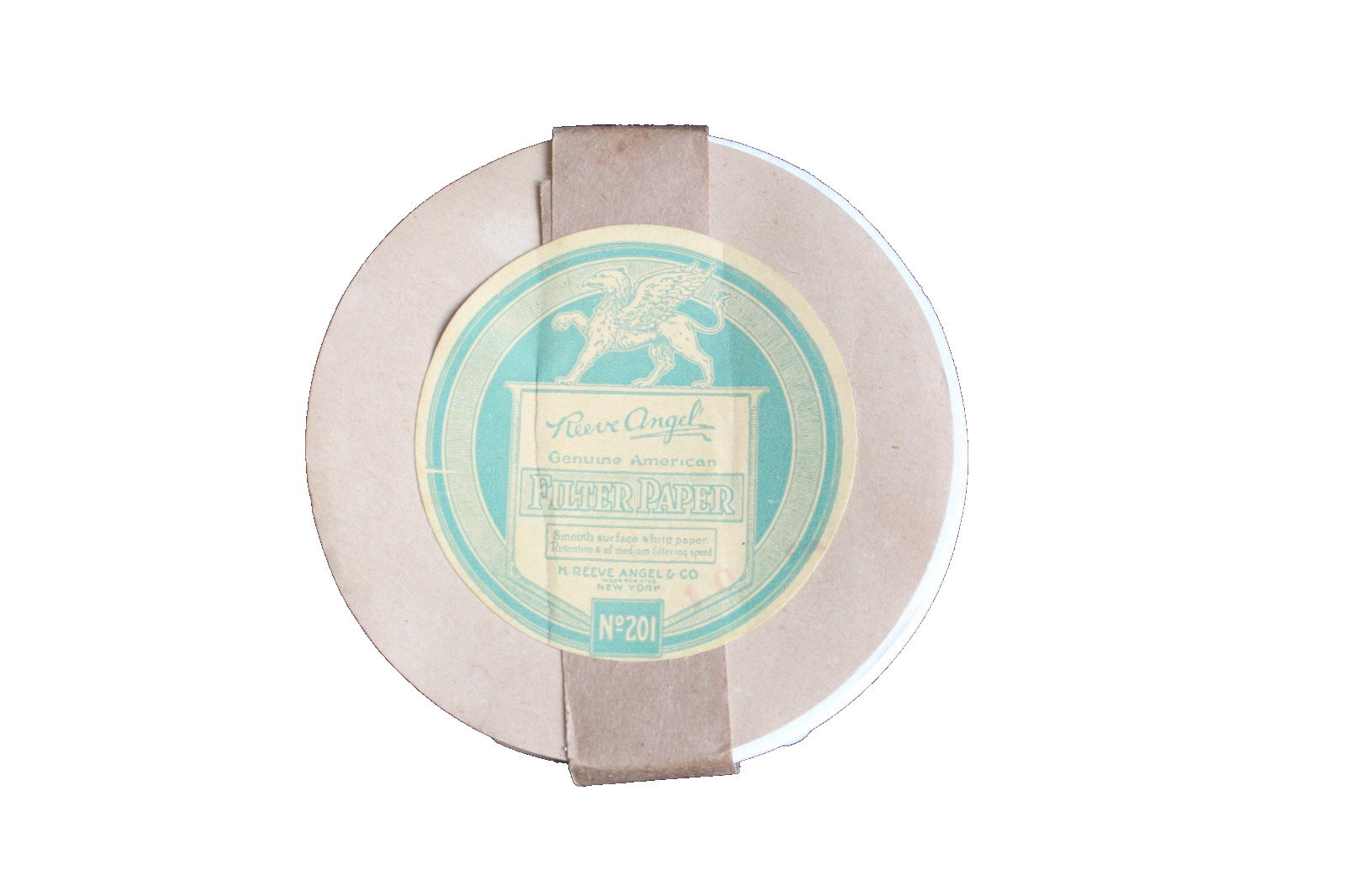 Vintage Pharmacy Apothecary Filter Paper Reeve Angel Gryphon logo