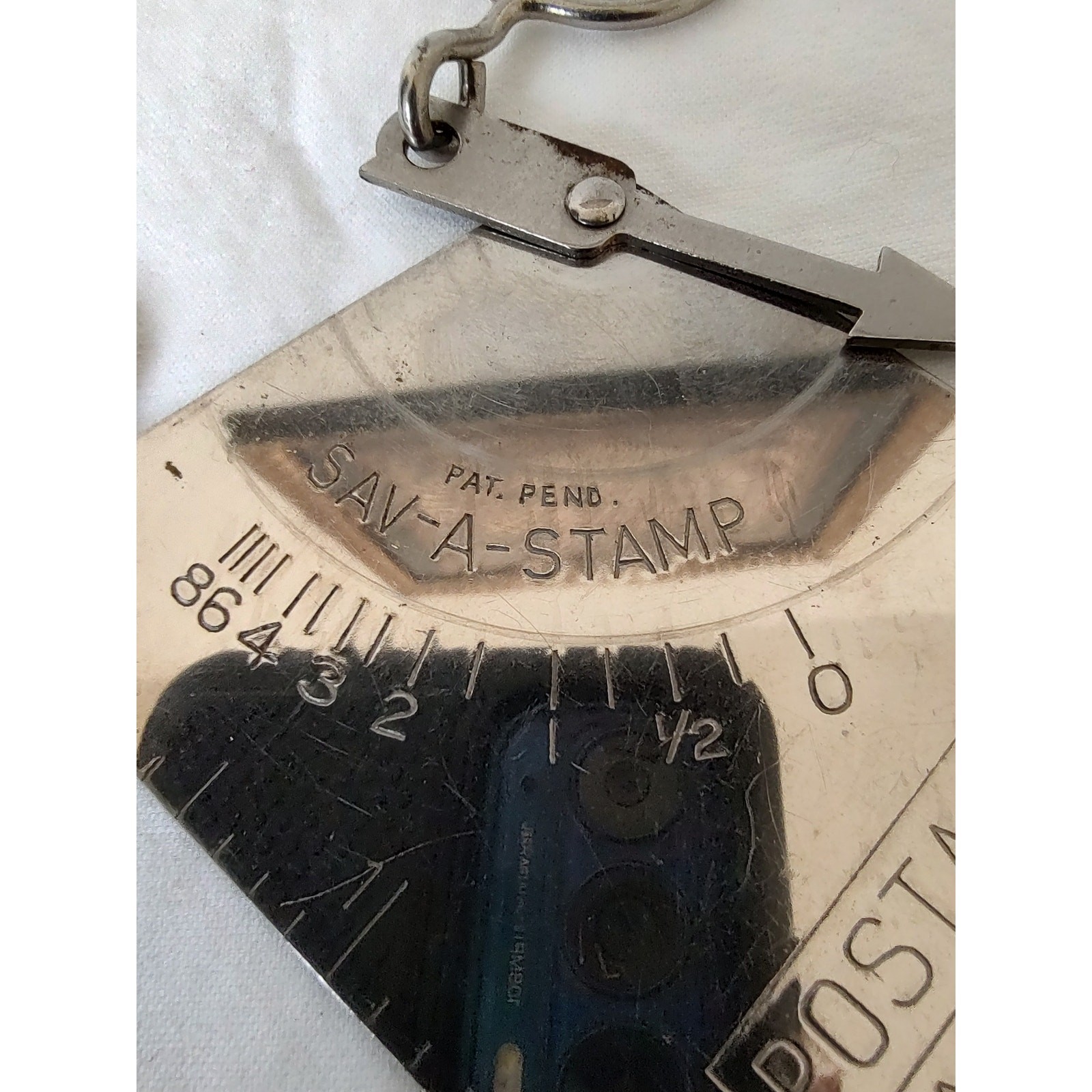 Vintage, Sav-A-Stamp, Pendulum, Postal Scale, Metal, Thorn-Foster, Handheld, USA