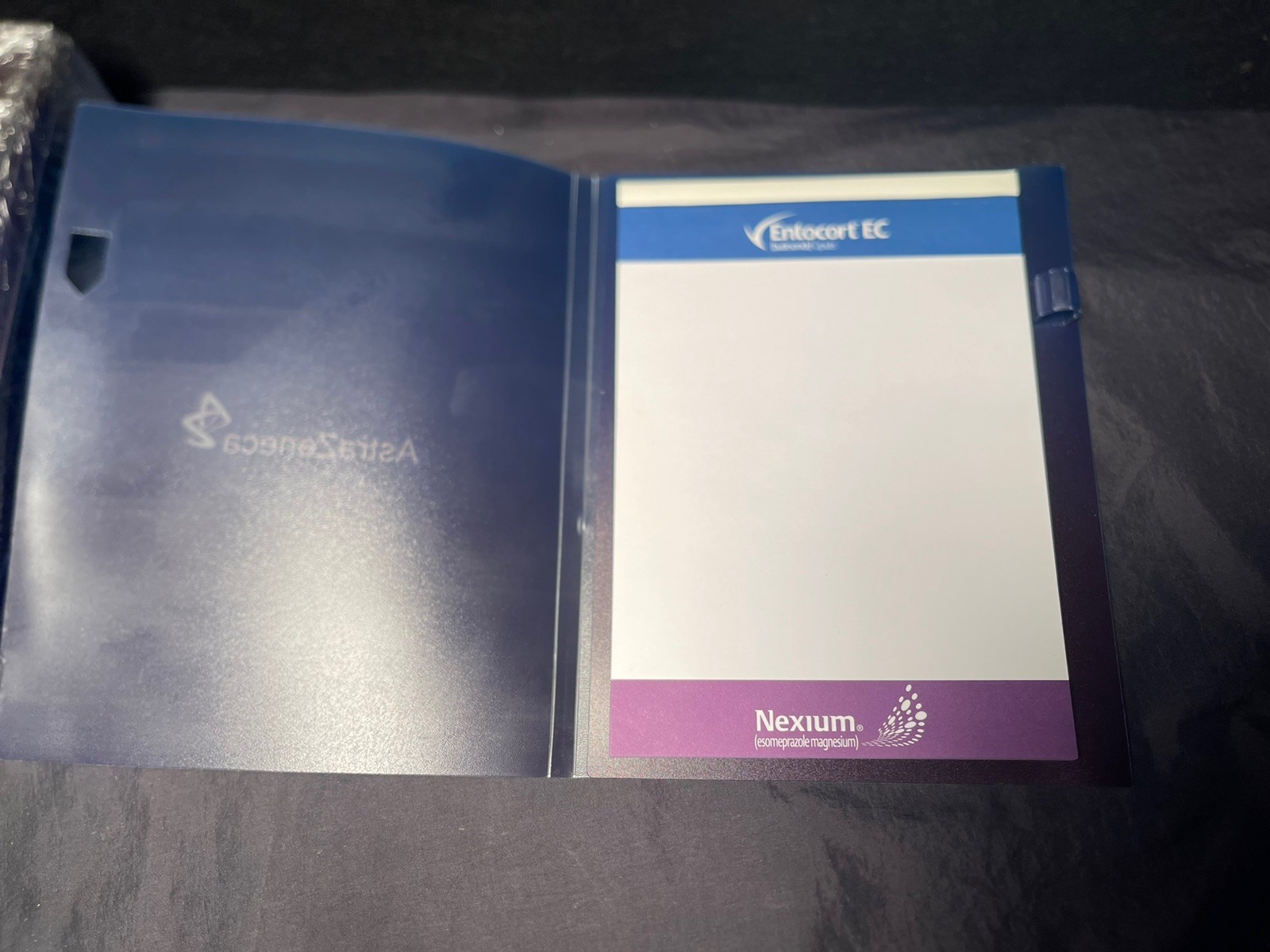 9 (Nine) Nexium Pharmaceutical New Drug Rep Pens, Notepad, and Mini Binders