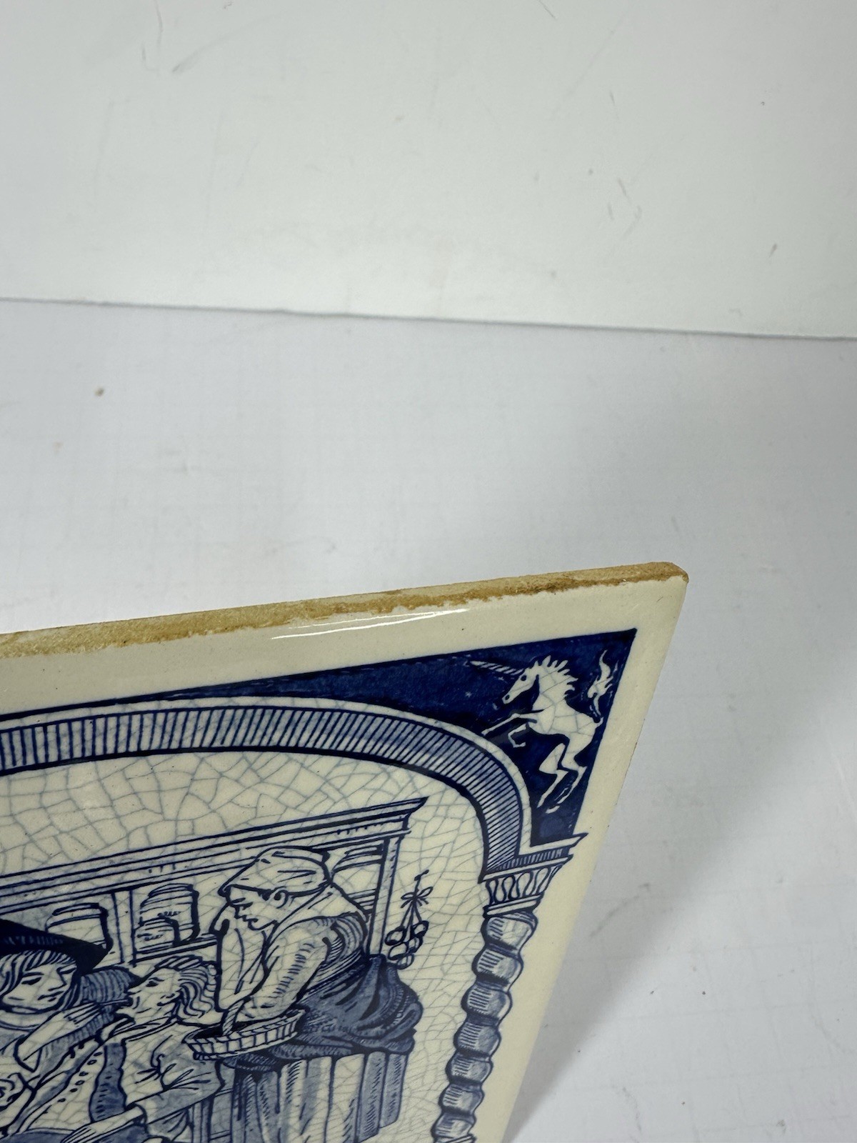 Vintage Blue Delft Tile Uroscopy Pharmacy Scholarship Program Apothecary 3 READ