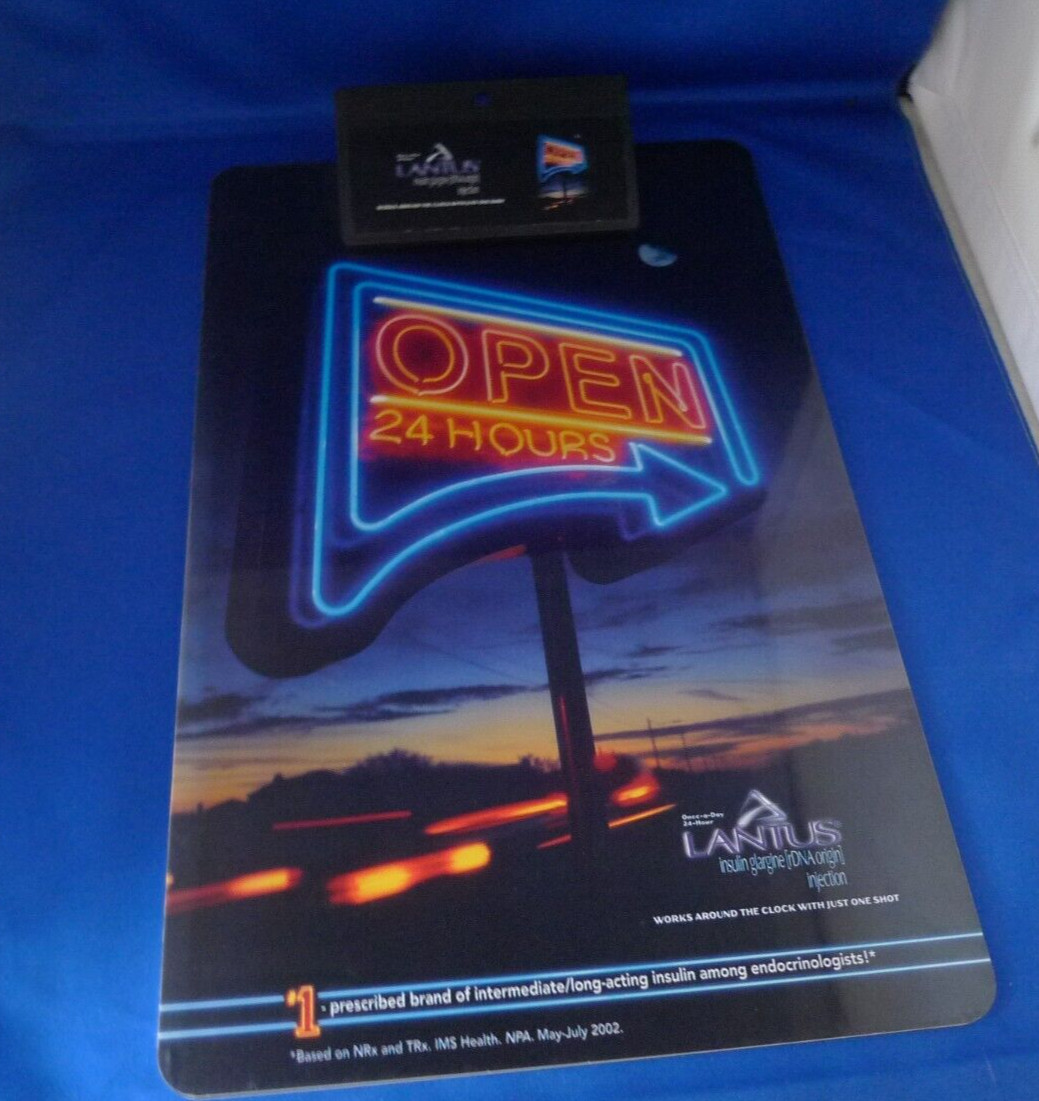 LANTUS Pharmaceutical Drug Rep Clipboard RARE Promo Advertising