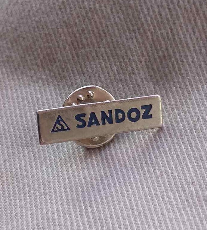 🔴SANDOZ Pharmaceuticals pin LSD Albert Hofmann Logo pin badge🔴